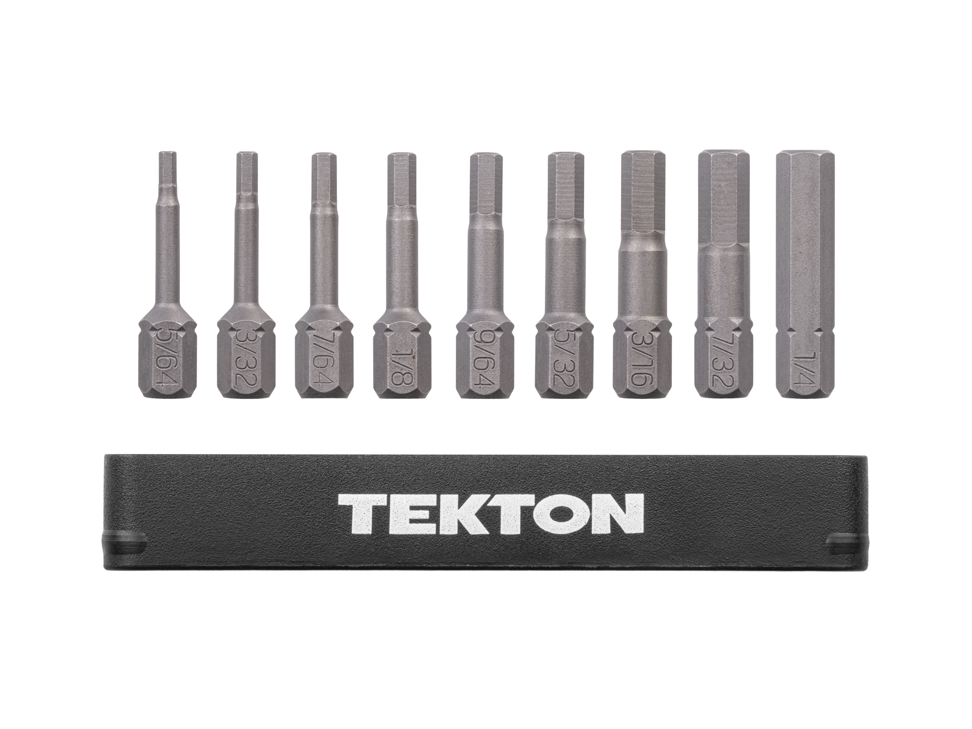 Hex Bit Set, 1.18 in. Length, 9-Piece (5/64 - 1/4 in.) | TEKTON
