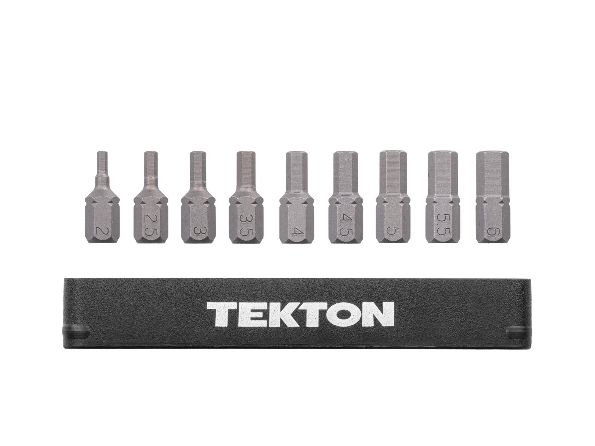 Laid out contents of Tekton rail bit set. Item #DZX93014