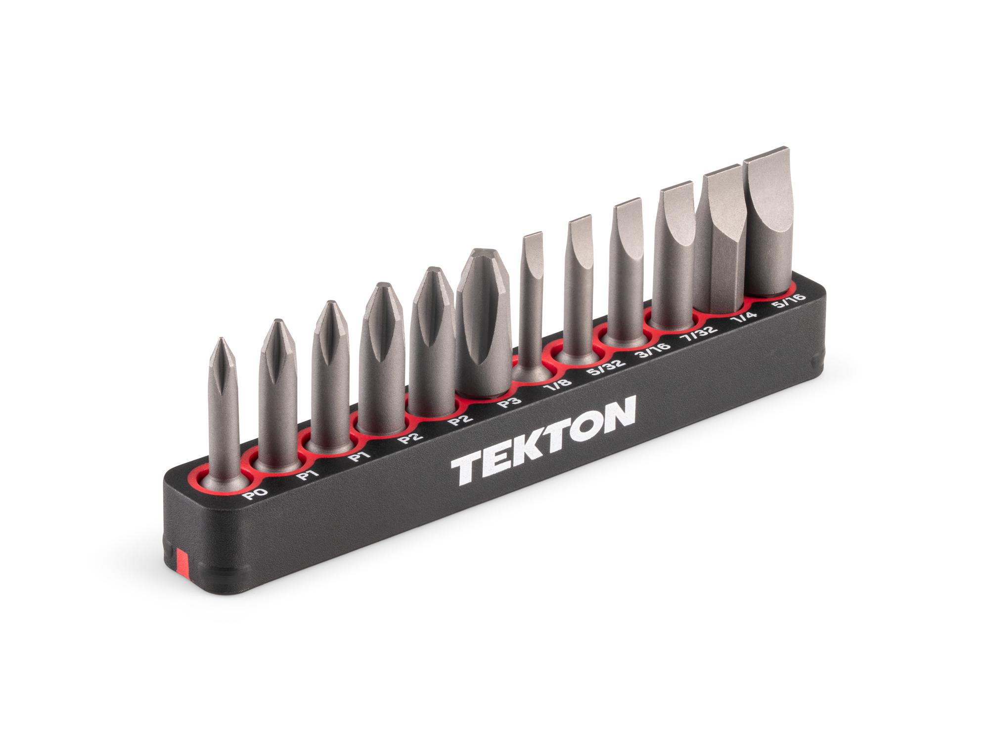 Phillips and Slotted Insert Bit Set with Rail (12-Piece)