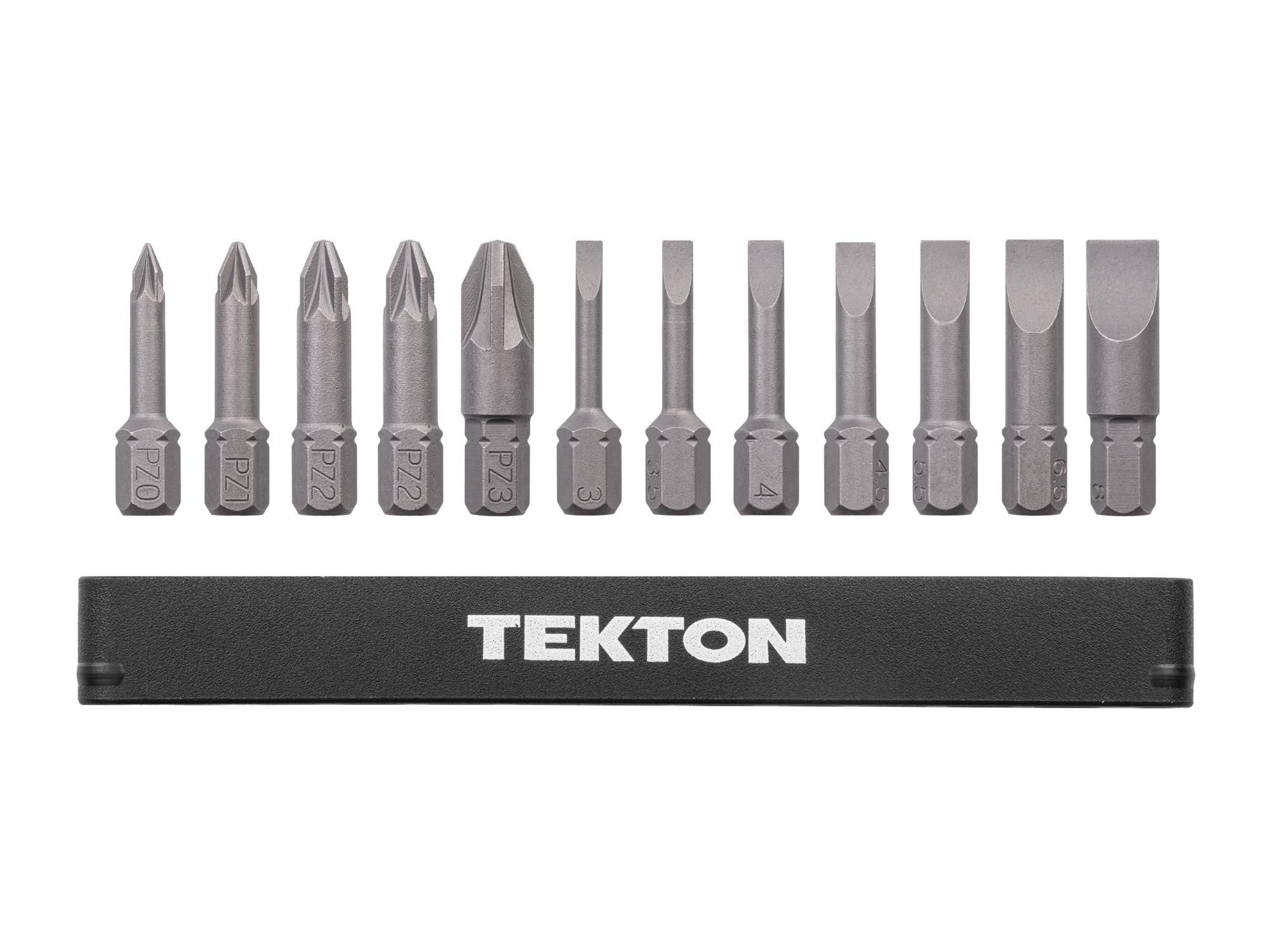 Laid out contents of Tekton rail bit set. Item #DZZ93006