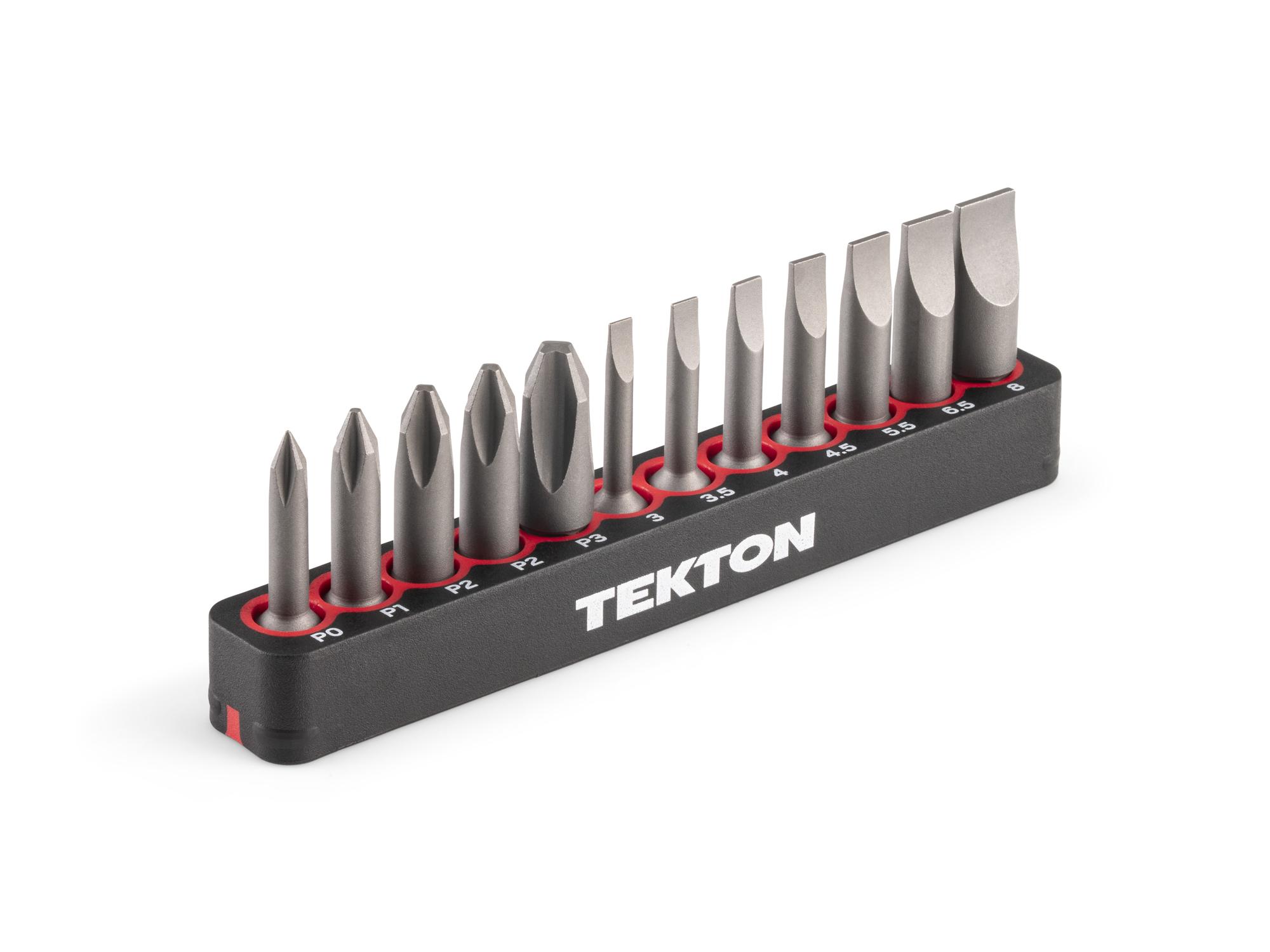 Phillips and Slotted Insert Bit Set with Rail (12-Piece)