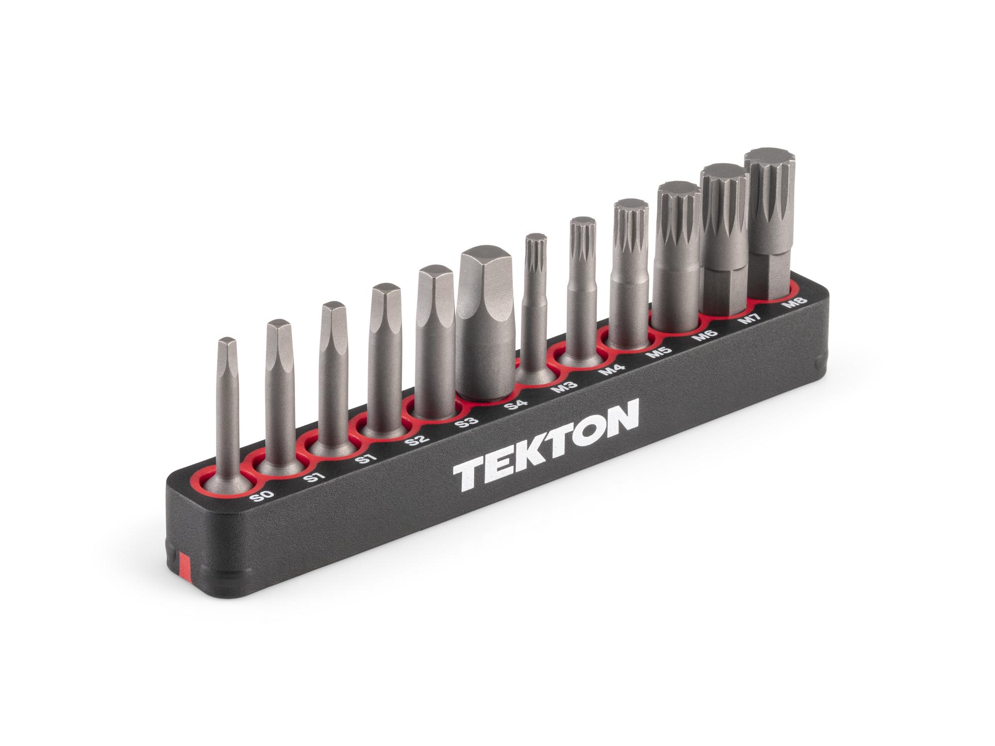 Square and Triple Square Insert Bit Set with Rail (12-Piece)