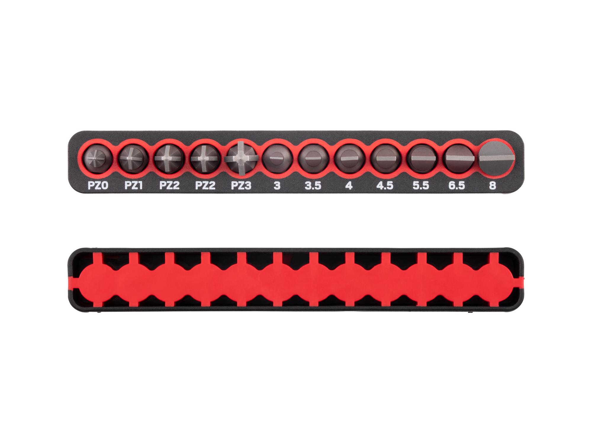 Side view of Tekton rail bit set. Item #DZZ93010