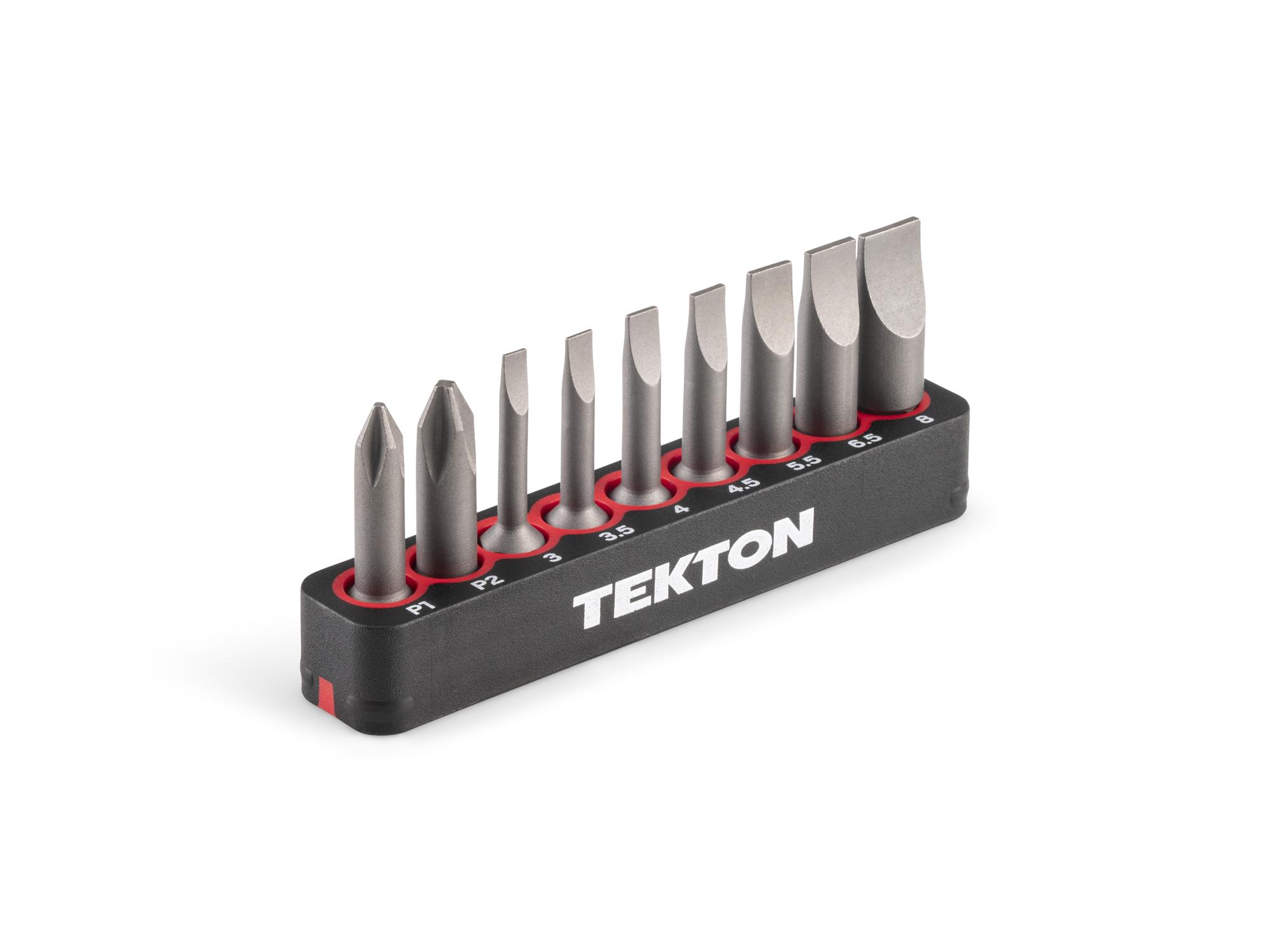 Phillips and Slotted Insert Bit Set with Rail (9-Piece)