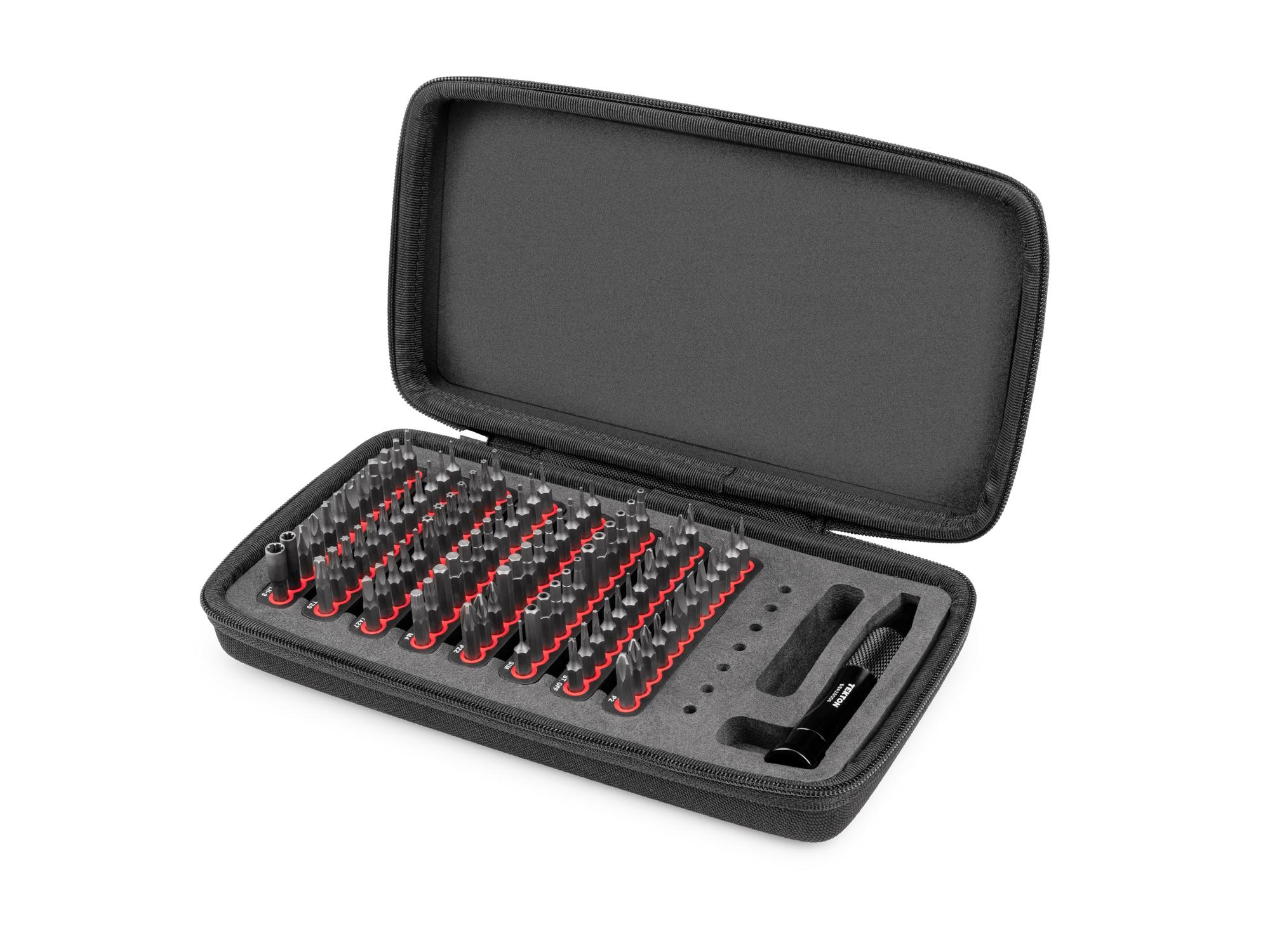 Front-right angle view of Tekton case bit set. Item #DBA93100