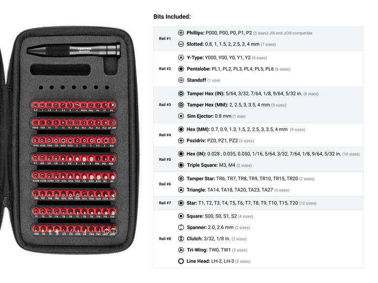 4 mm Bit Driver and Bit Set with Case (97-Piece) | TEKTON