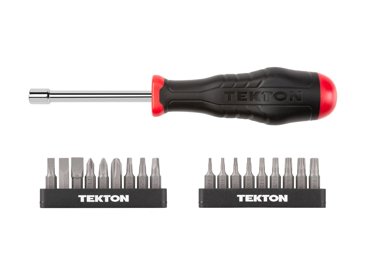 Front view of Tekton rail bit set. Item #DBH93001