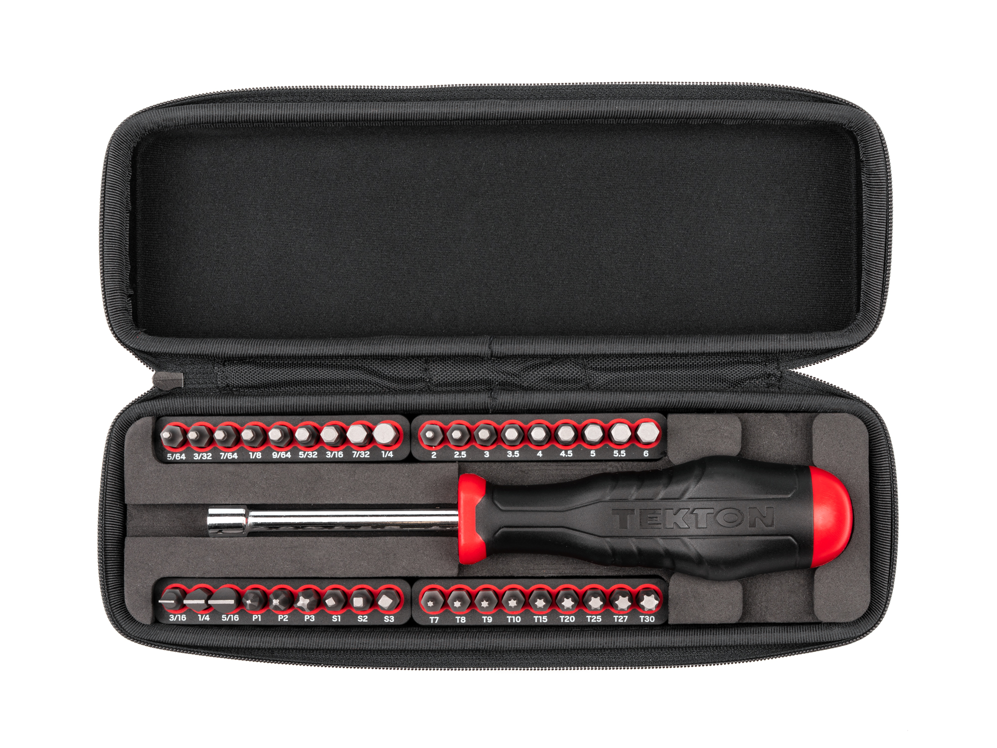 TEKTON 1/4 Inch Bit Driver and Bit Set with Case (37-Piece)