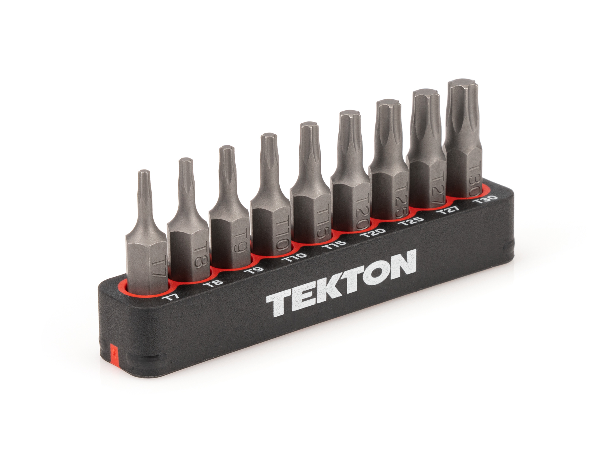 TEKTON 1/4 Inch Star Bit Set with Rail, 9-Piece (T7-T30)