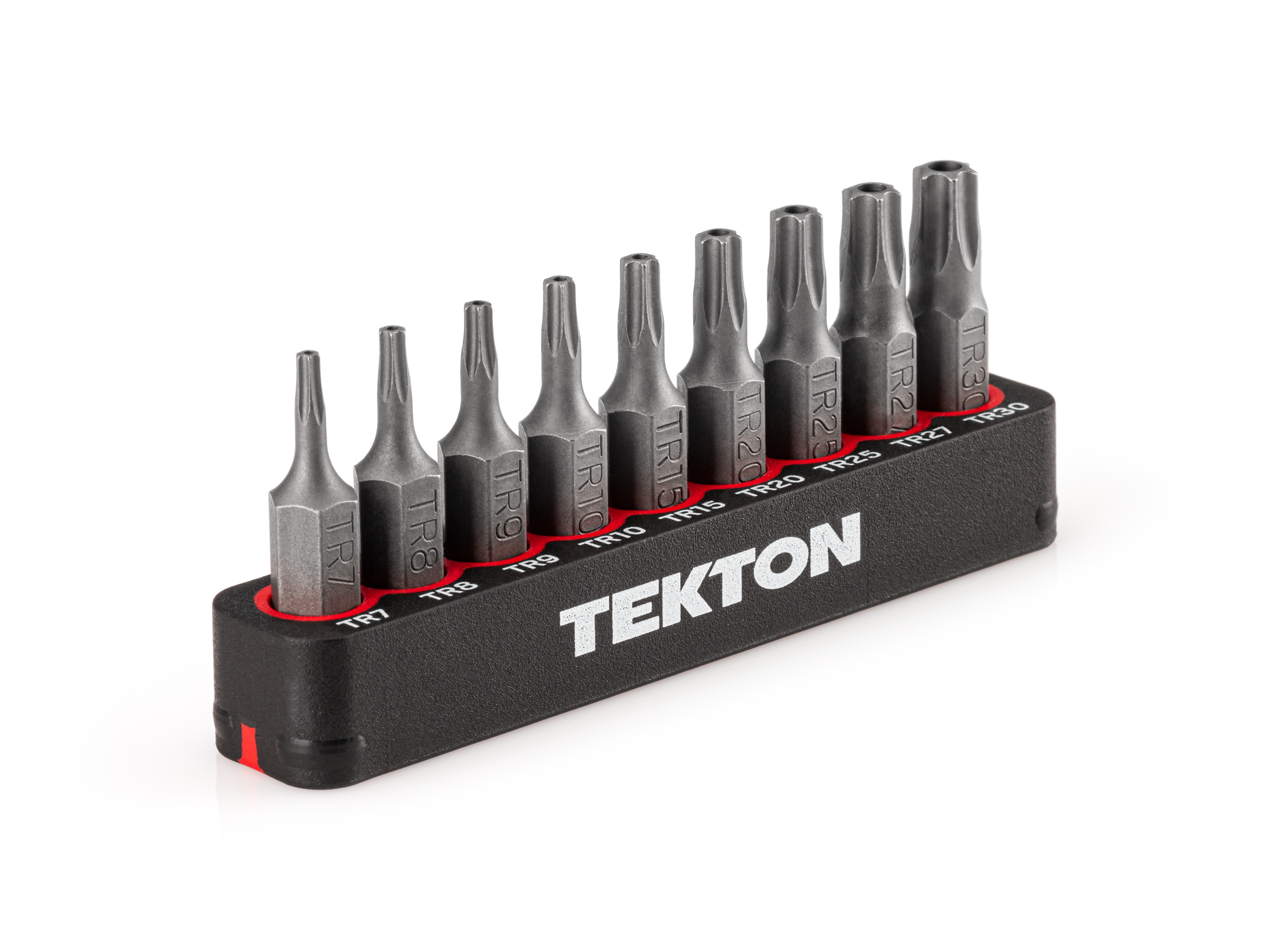tktr14　② 1/4 Inch Tamper Star Bit Set with Rail (9-Piece) | TEKTON