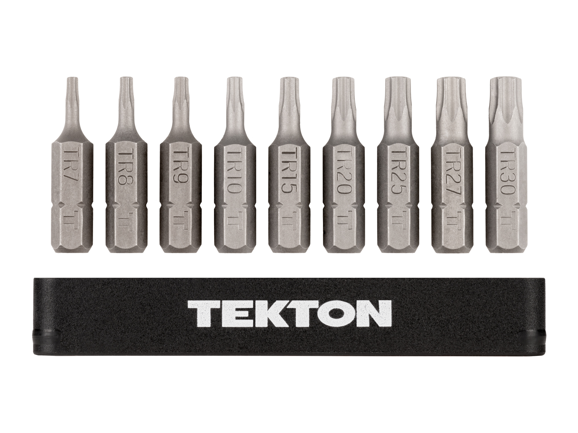 tktr14　② 1/4 Inch Tamper Star Bit Set with Rail (9-Piece) | TEKTON