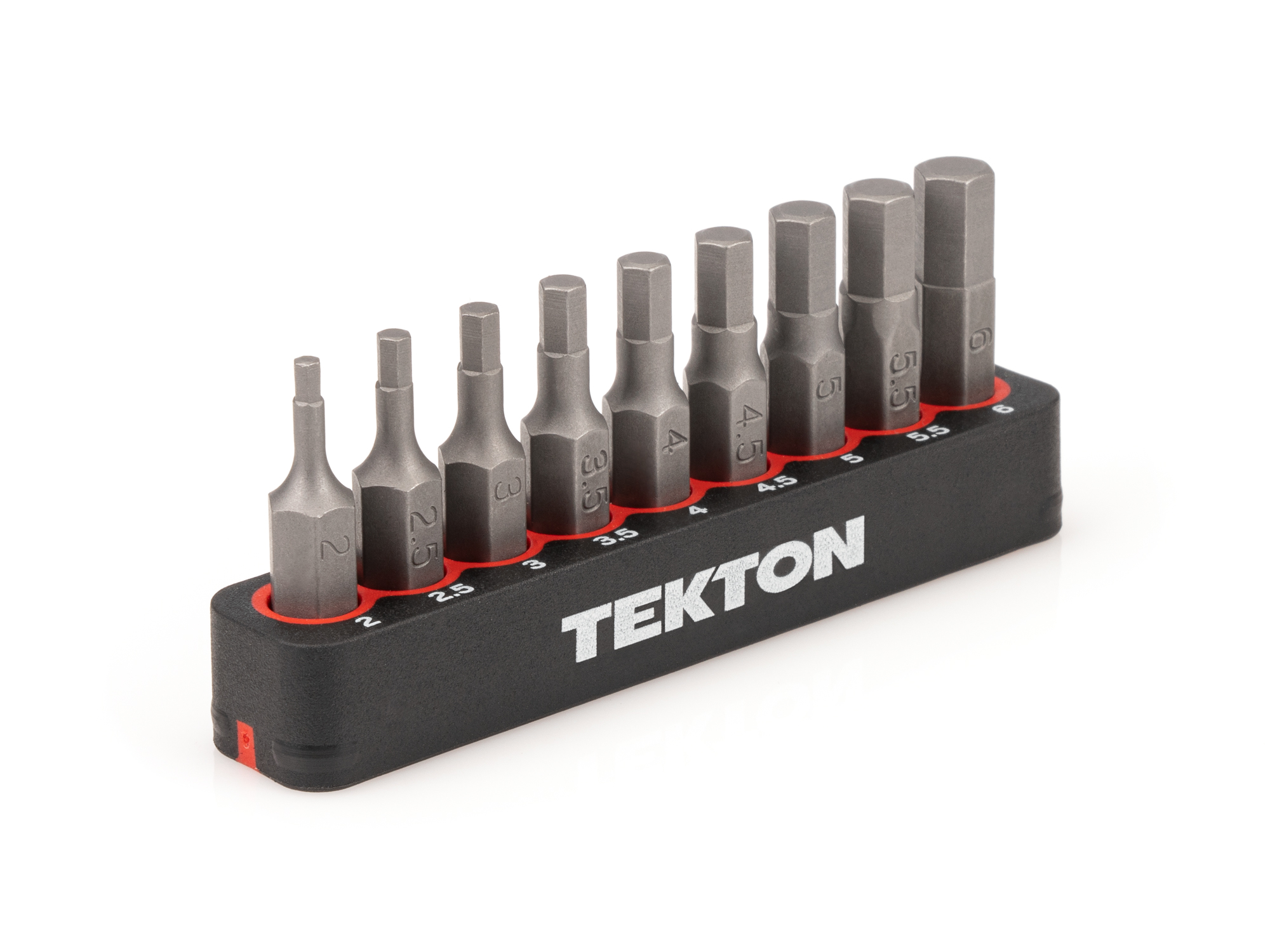 1/4 Inch Hex Bit Set with Rail (9-Piece)