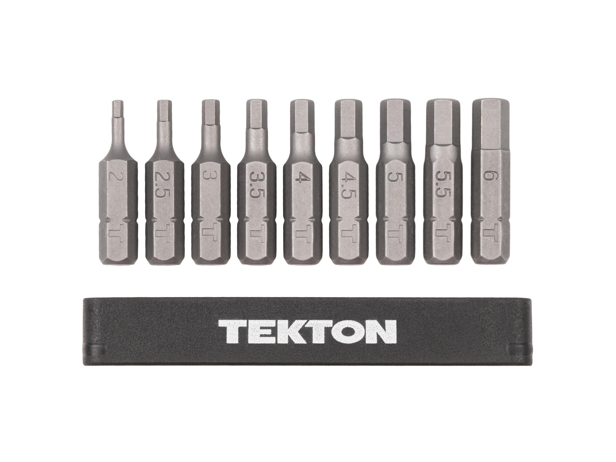 Laid out contents of Tekton rail bit set. Item #DZX93002