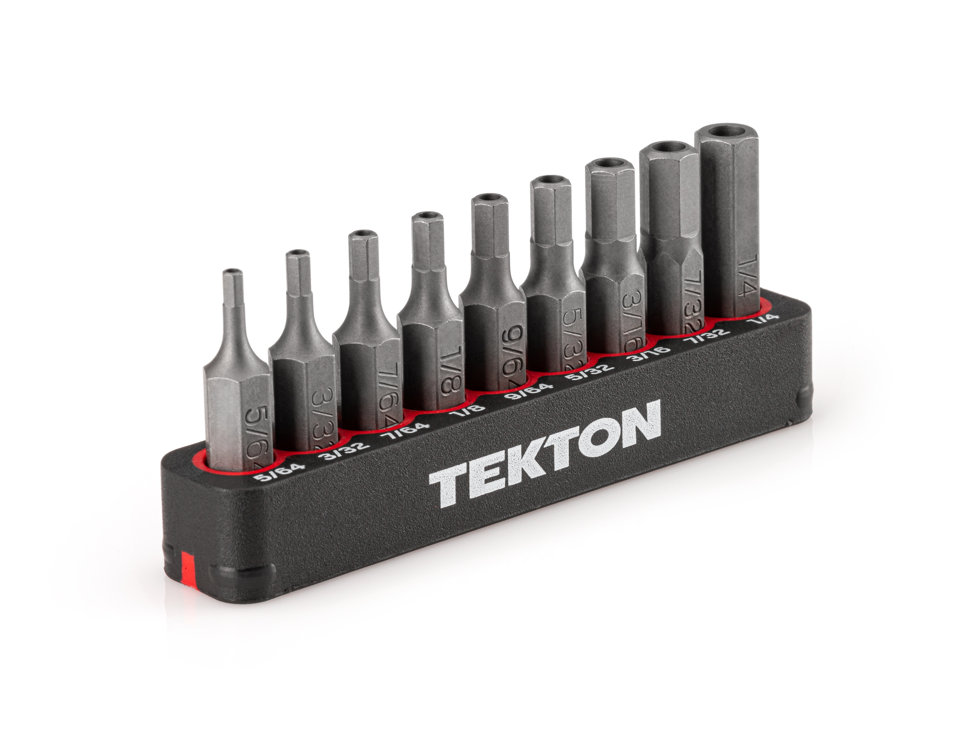 1/4 Inch Hex Security Bit Set with Rail (9-Piece)