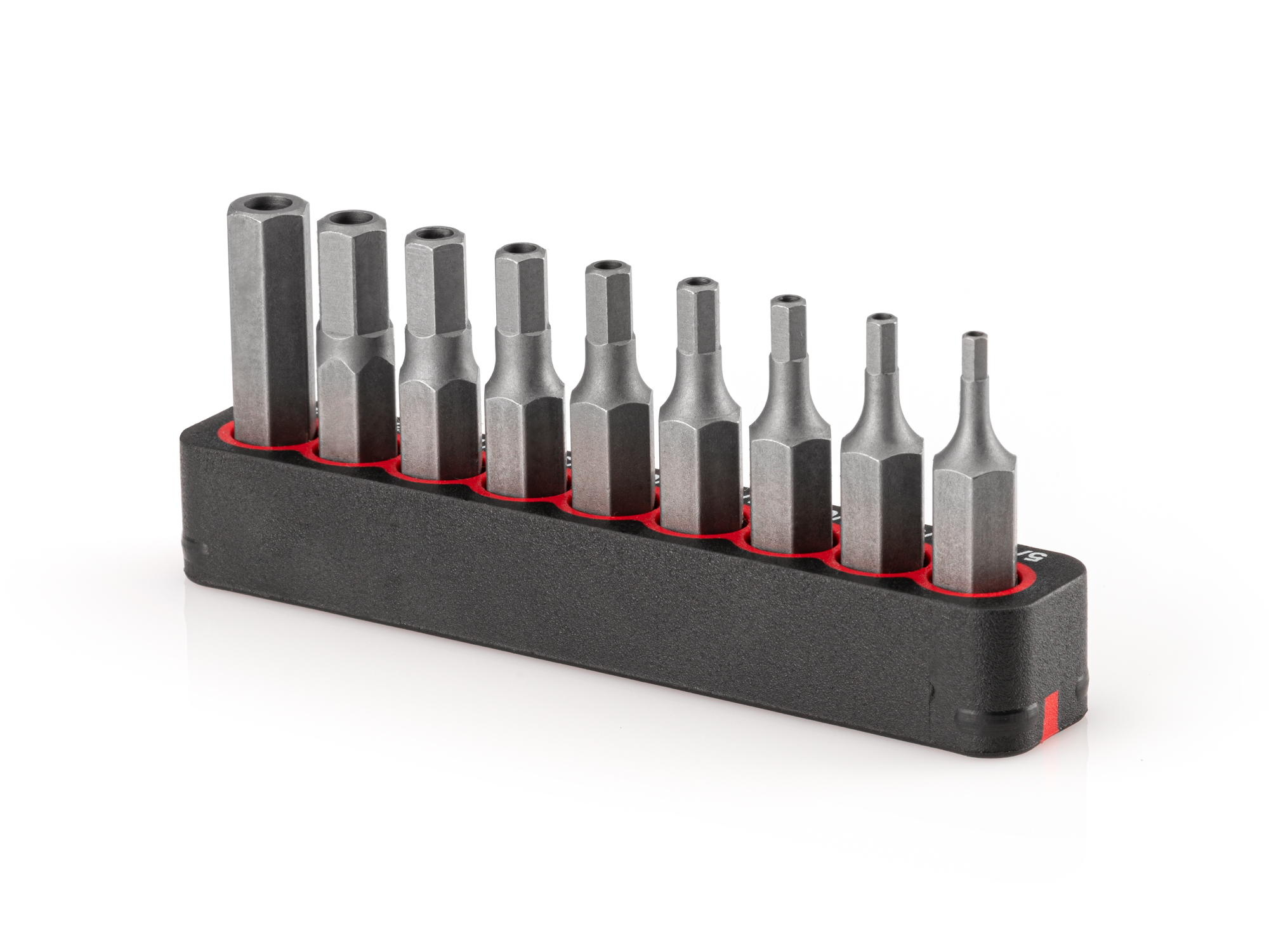 1/4 Inch Tamper Hex Bit Set with Rail (9-Piece) | TEKTON | DZX93003