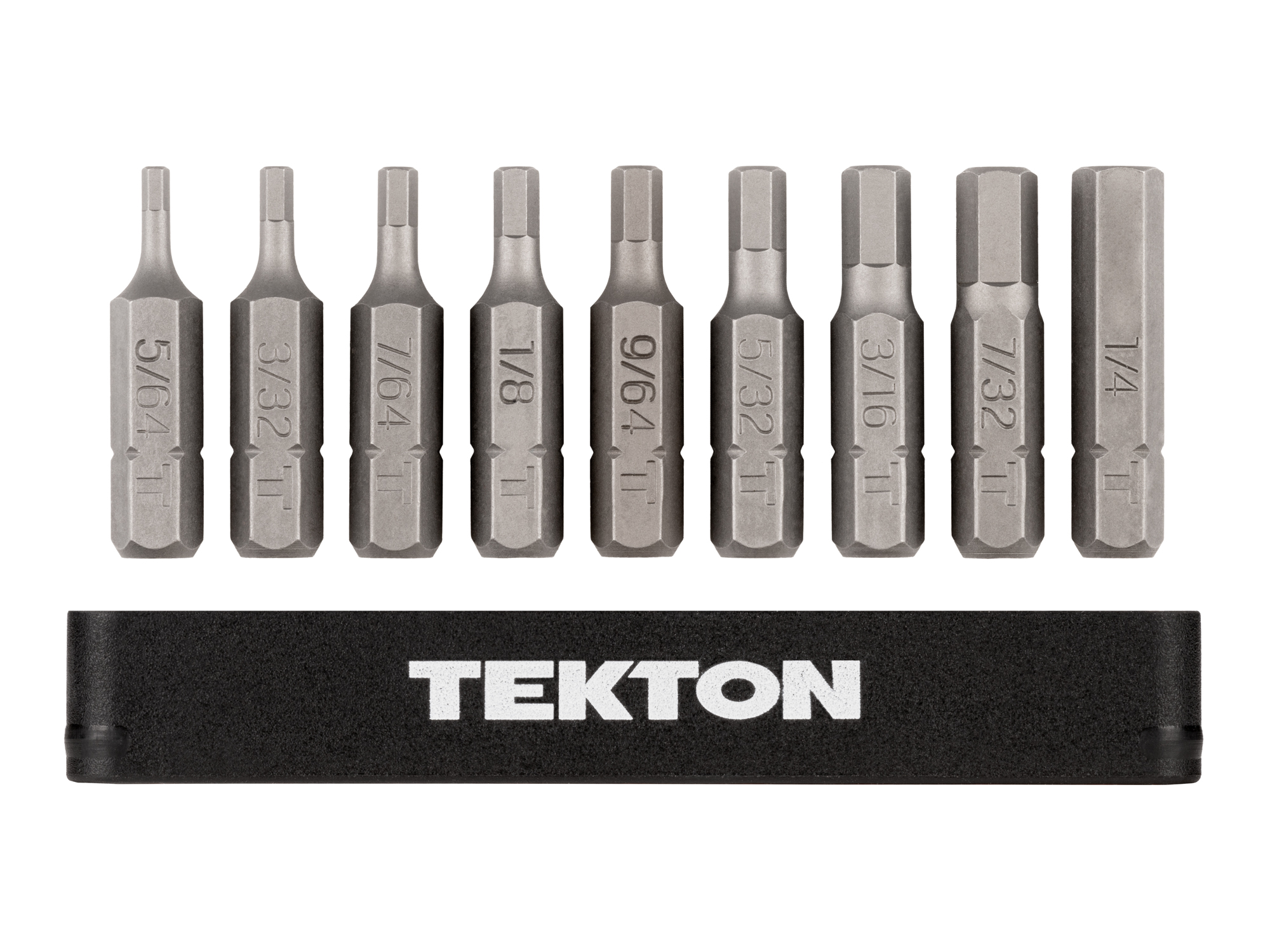 1/4 Inch Tamper Hex Bit Set with Rail (9-Piece) | TEKTON | DZX93003
