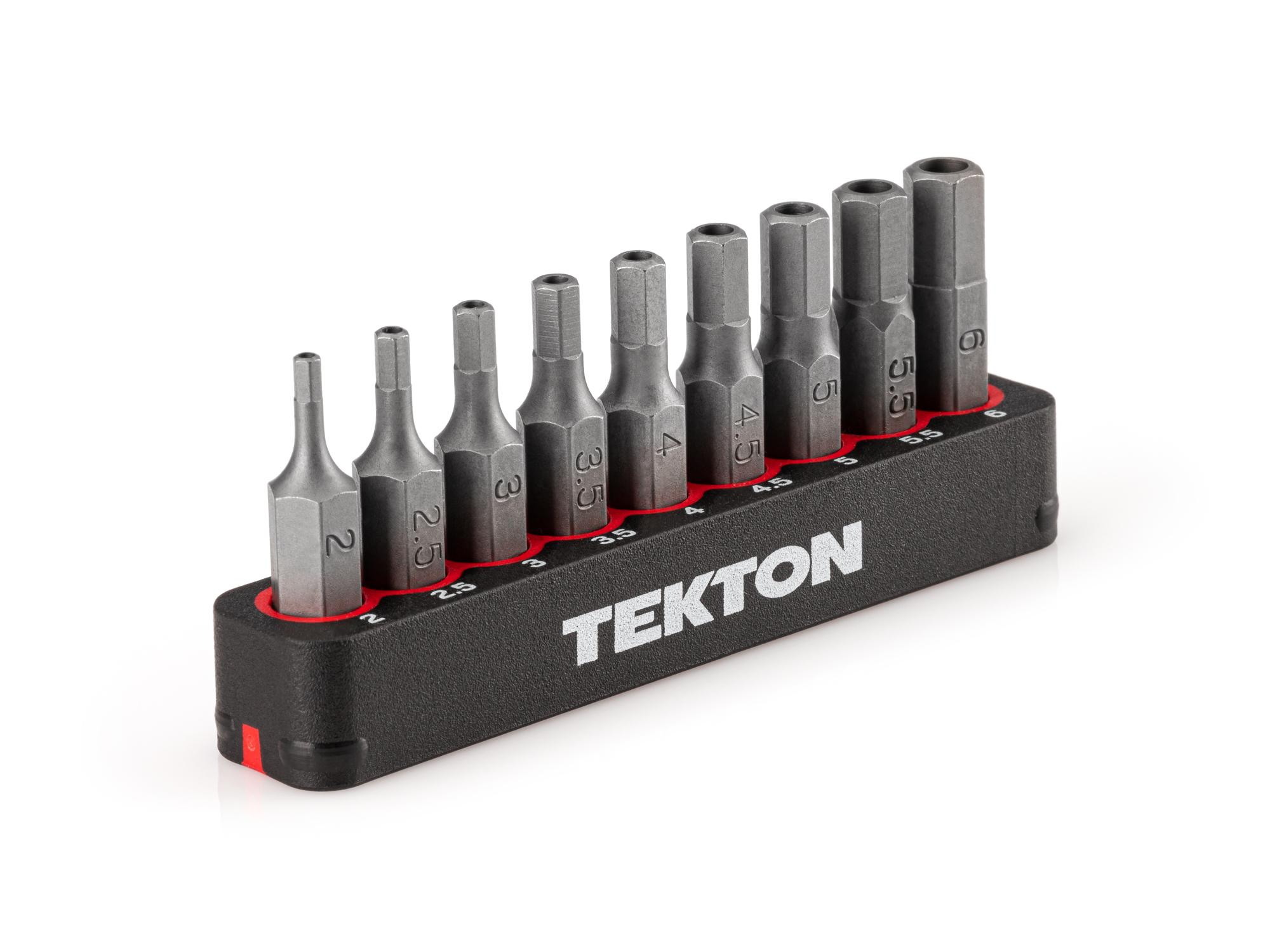 1/4 Inch Tamper Hex Bit Set with Rail (9-Piece)