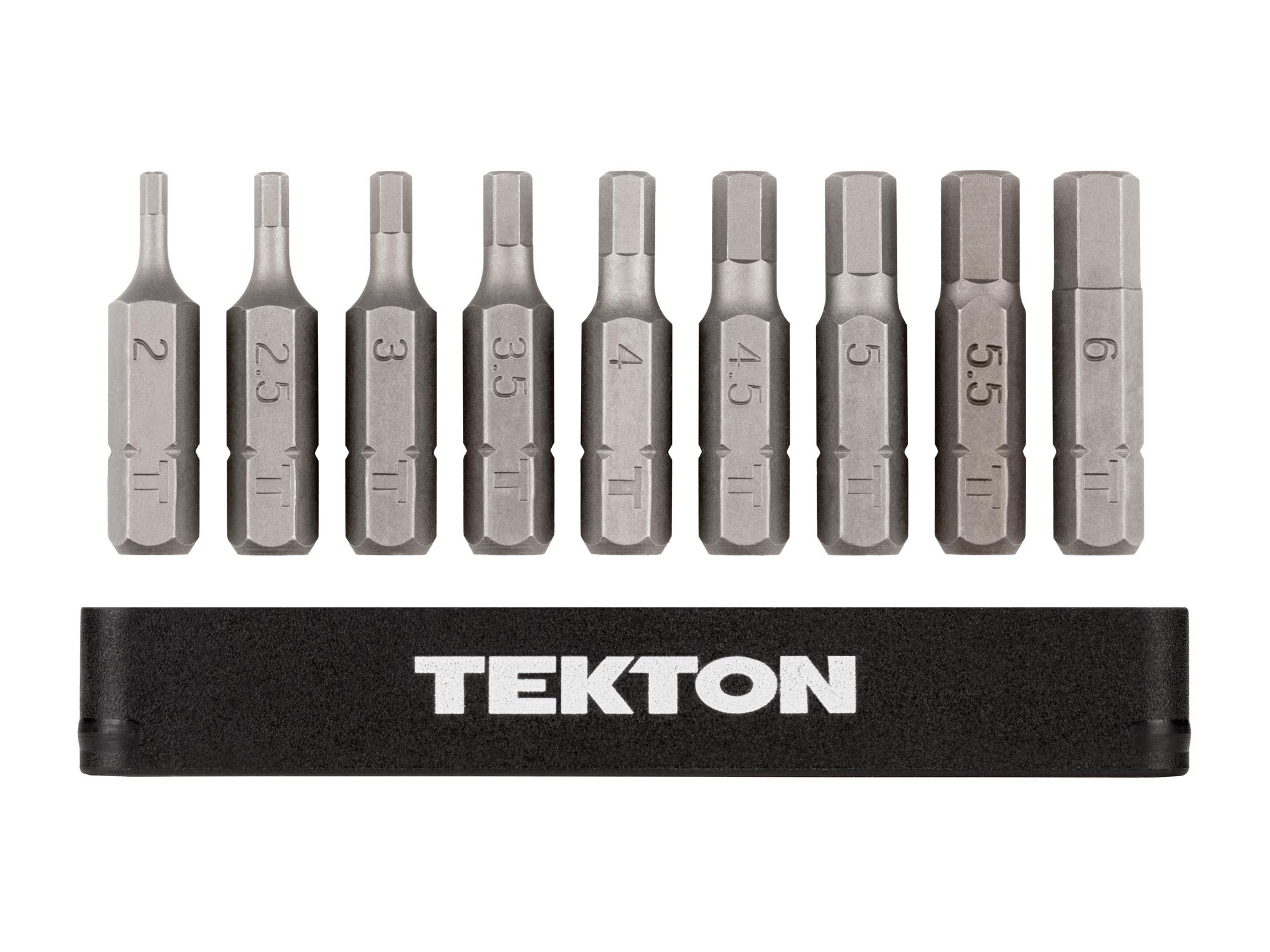 Laid out contents of Tekton rail bit set. Item #DZX93004