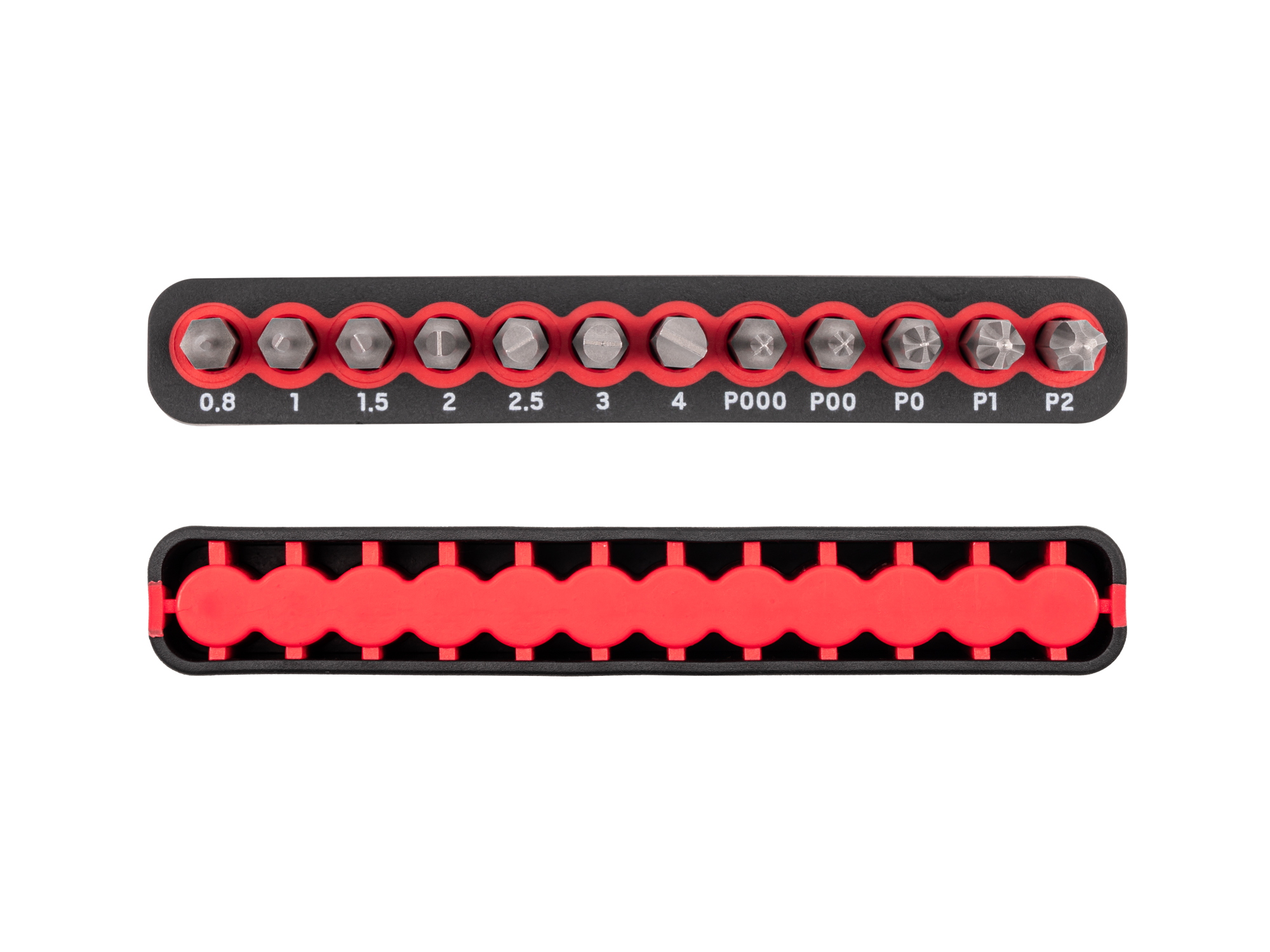 4 mm Phillips and Slotted Bit Set with Rail (12-Piece) | TEKTON