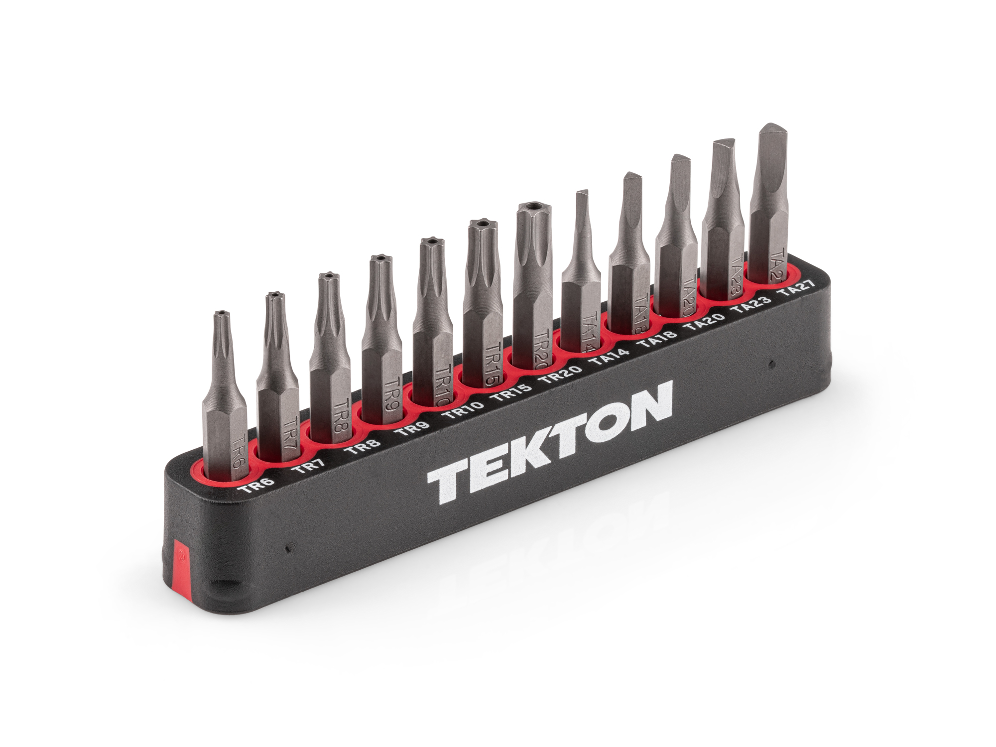 4 mm Tamper Star and Triangle Bit Set with Rail (12-Piece) | TEKTON