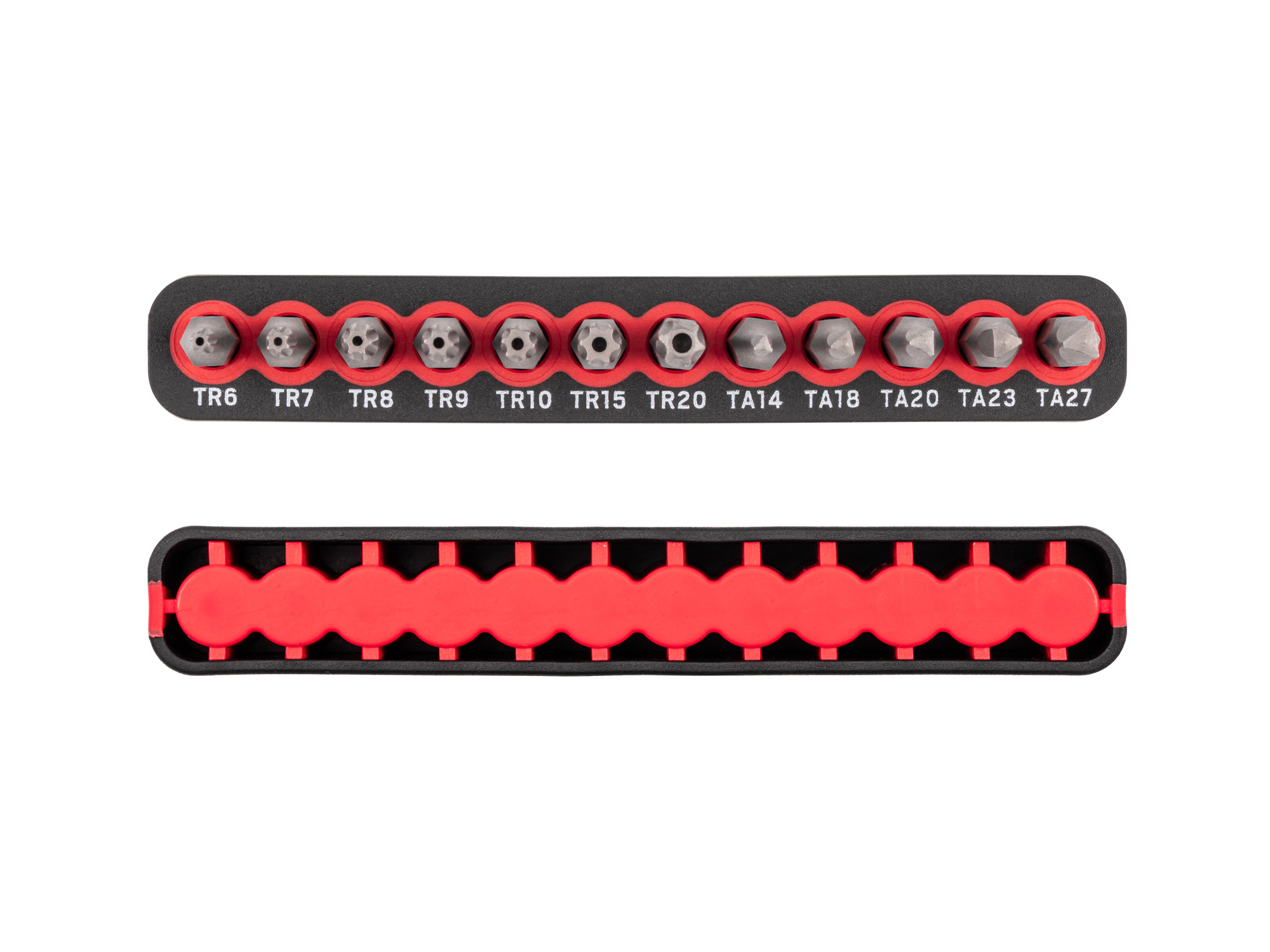 4 mm Tamper Star and Triangle Bit Set with Rail (12-Piece) | TEKTON