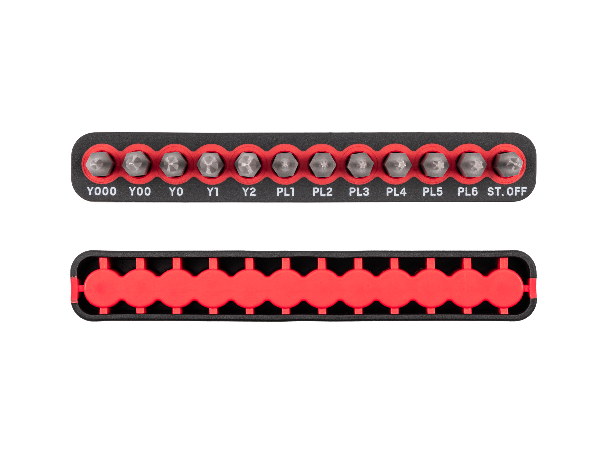 TEKTON 4 Mm Elektronik-Bit-Set Mit Schiene, 12-teilig (Y000-Y2, PL1-PL6, Abstandshalter)