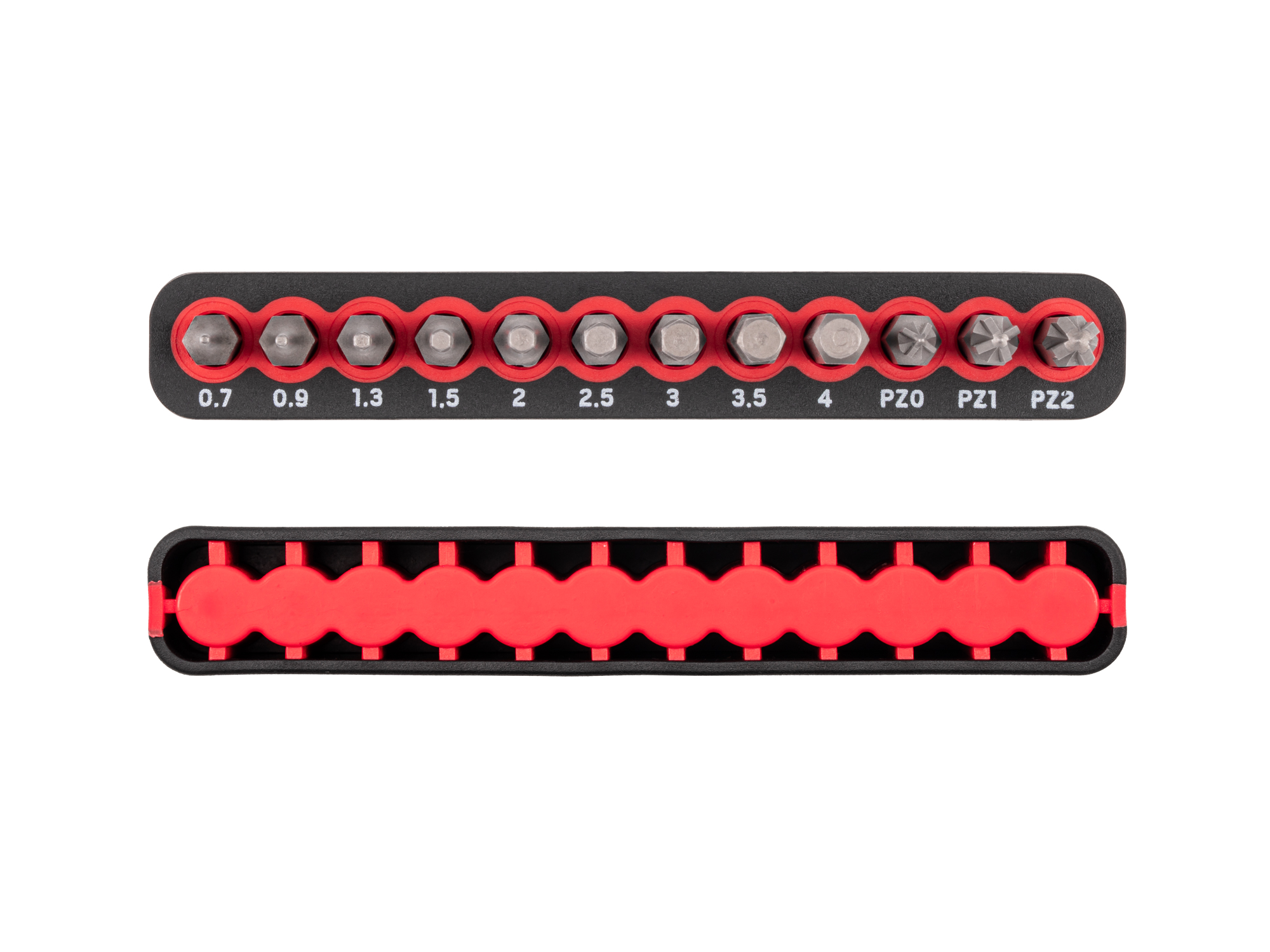 4 mm Hex and Pozi Bit Set with Rail (12-Piece) | TEKTON