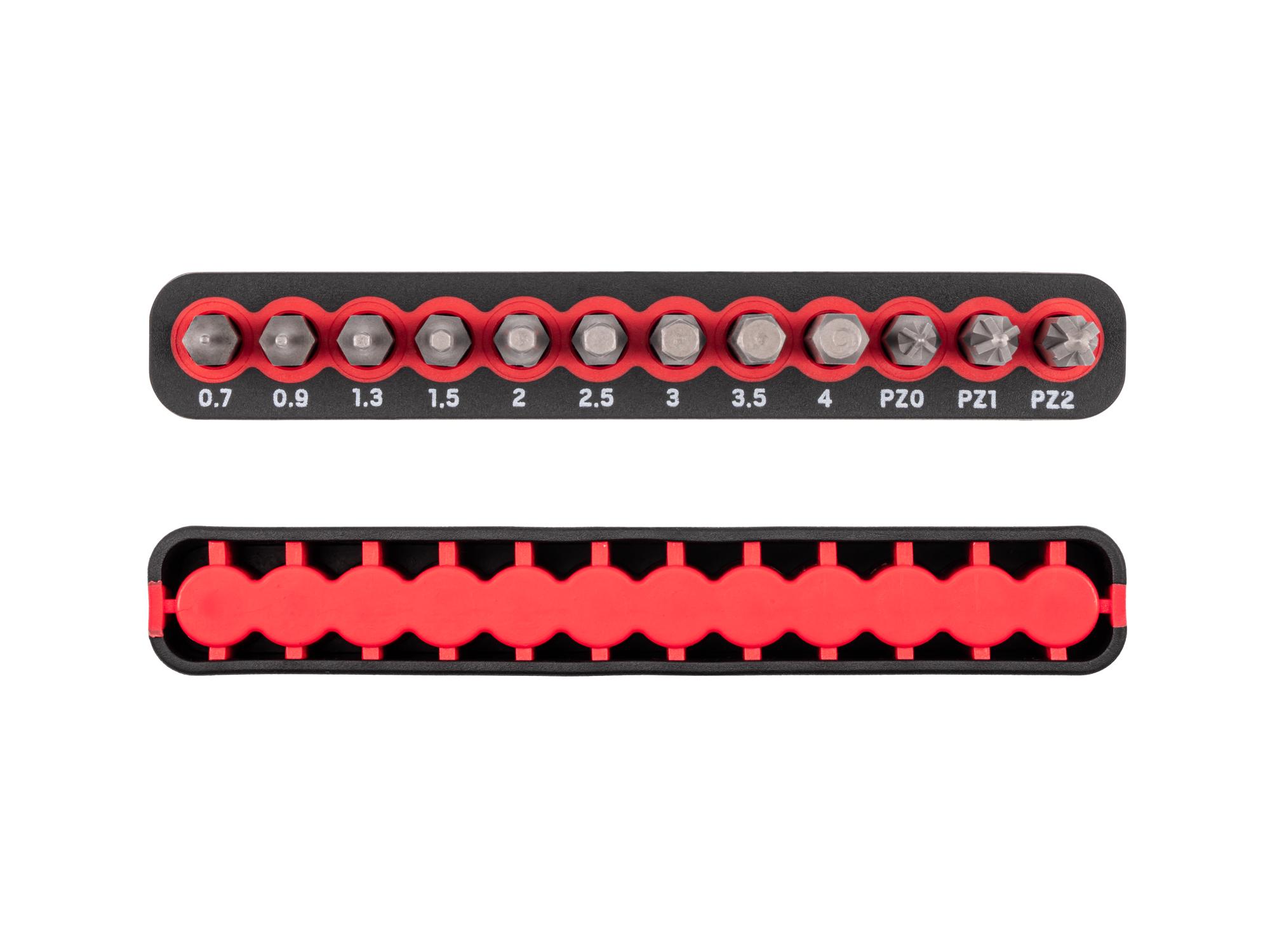 Side view of Tekton rail bit set. Item #DZZ92005