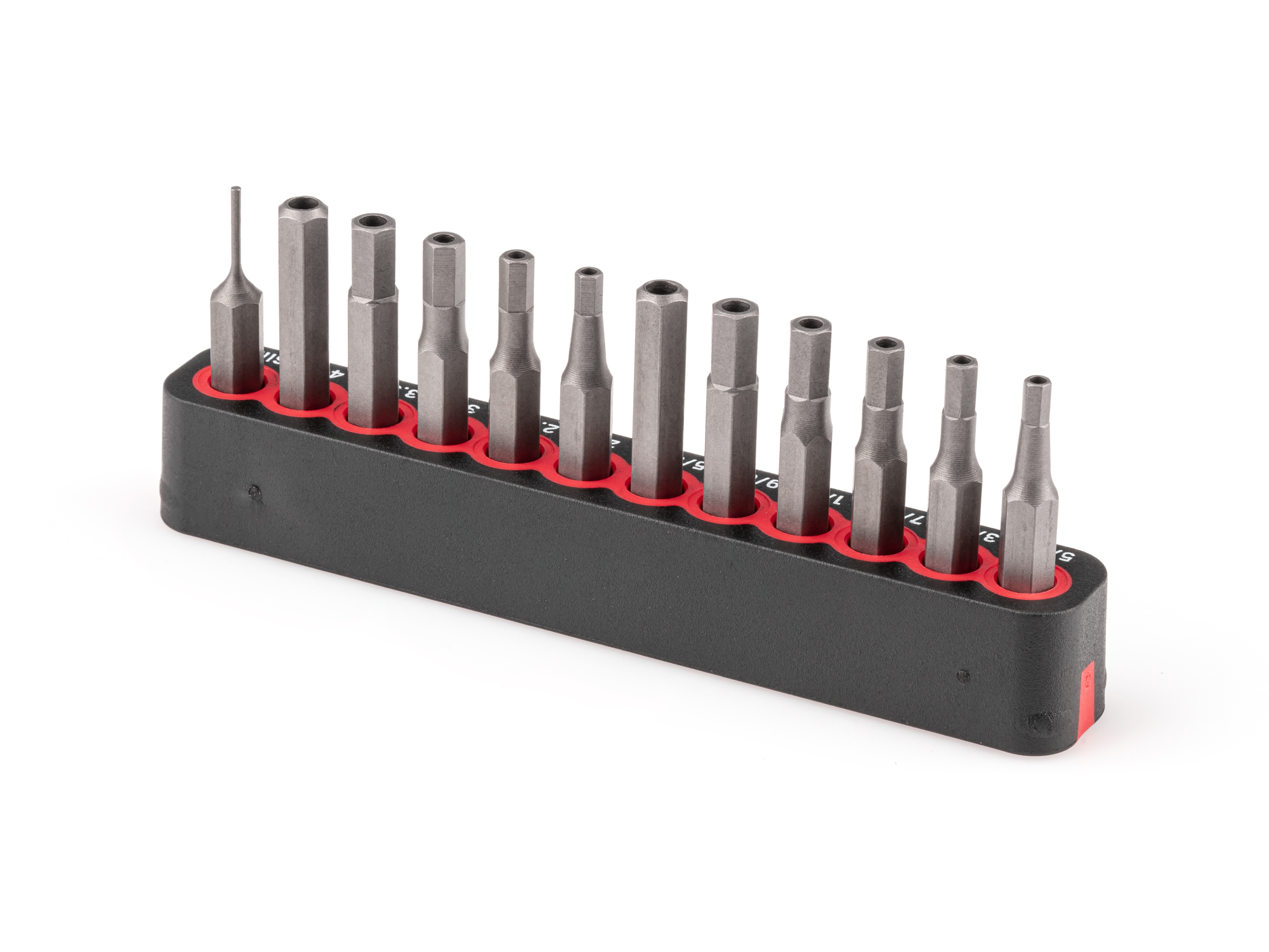 TEKTON 4 mm Tamper Hex Bit Set with Rail, 12-Piece (5/64-5/32 in., 2-4 mm, 0.8 mm SIM Ejector)