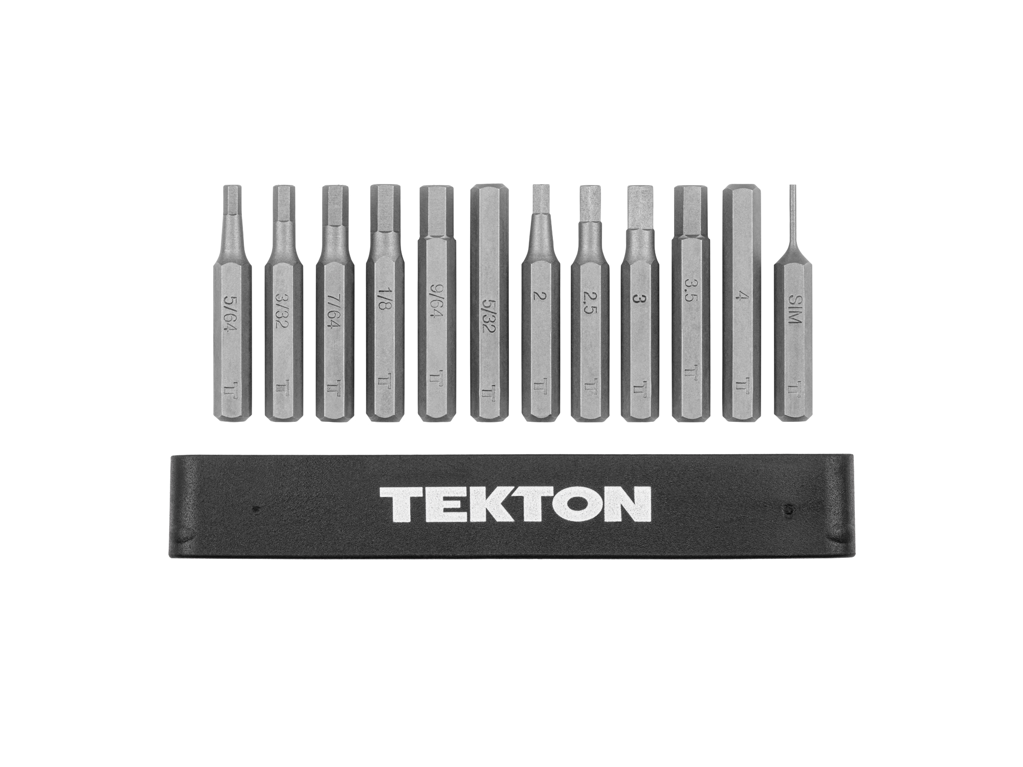 Laid out contents of  Tekton rail bit set. Item #DZZ92006