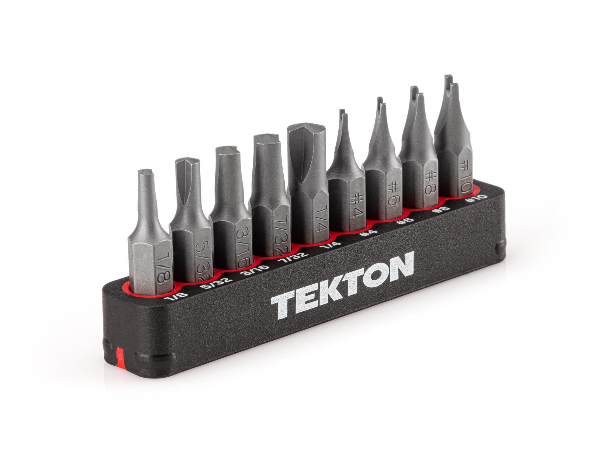 TEKTON 1/4 Inch Clutch and Spanner Security Bit Set with Rail, 9-Piece (1/8-1/4 in., #4-#10)