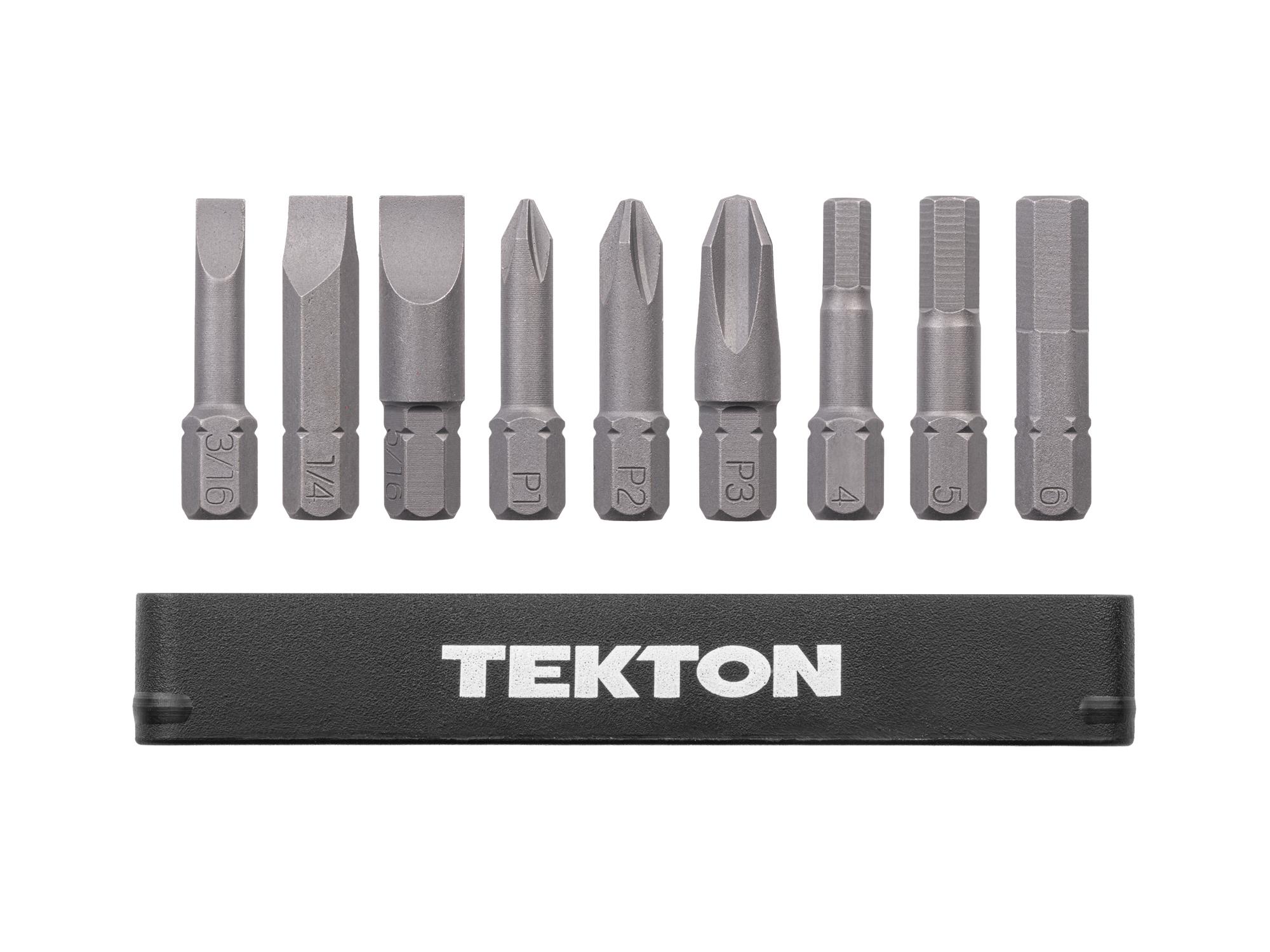 Laid out contents of Tekton rail bit set set. Item #DZZ93004