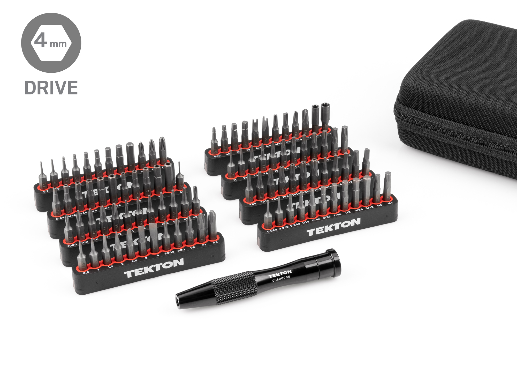 TEKTON 4 mm and 1/4 Inch Bit Driver and Bit Set with Cases (134-Piece) 