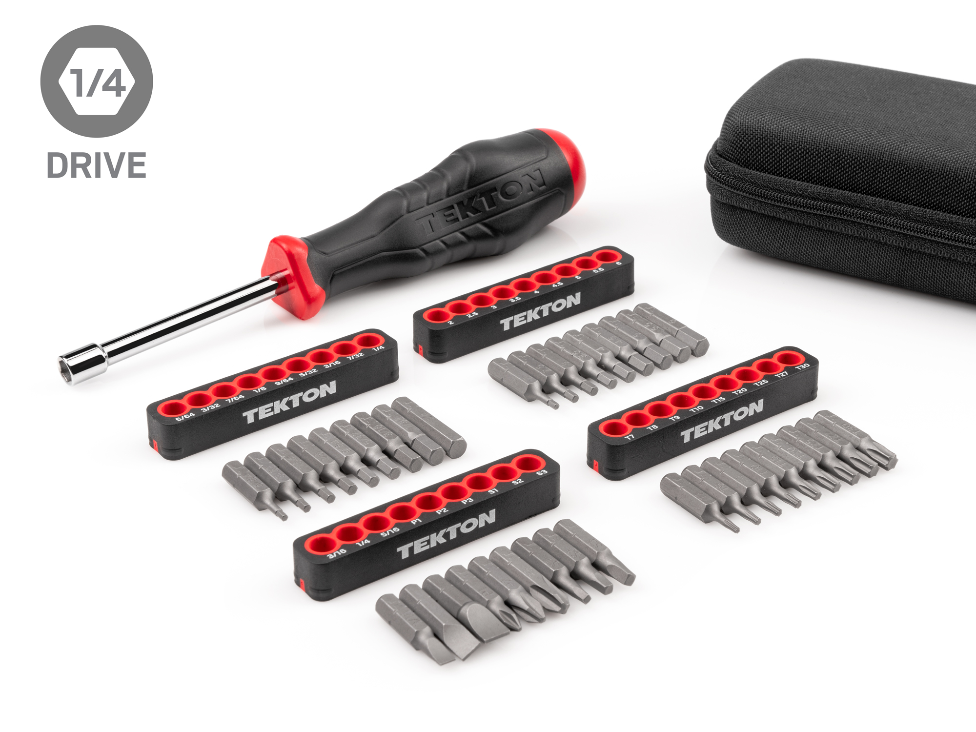 TEKTON 4 mm and 1/4 Inch Bit Driver and Bit Set with Cases (134-Piece) 