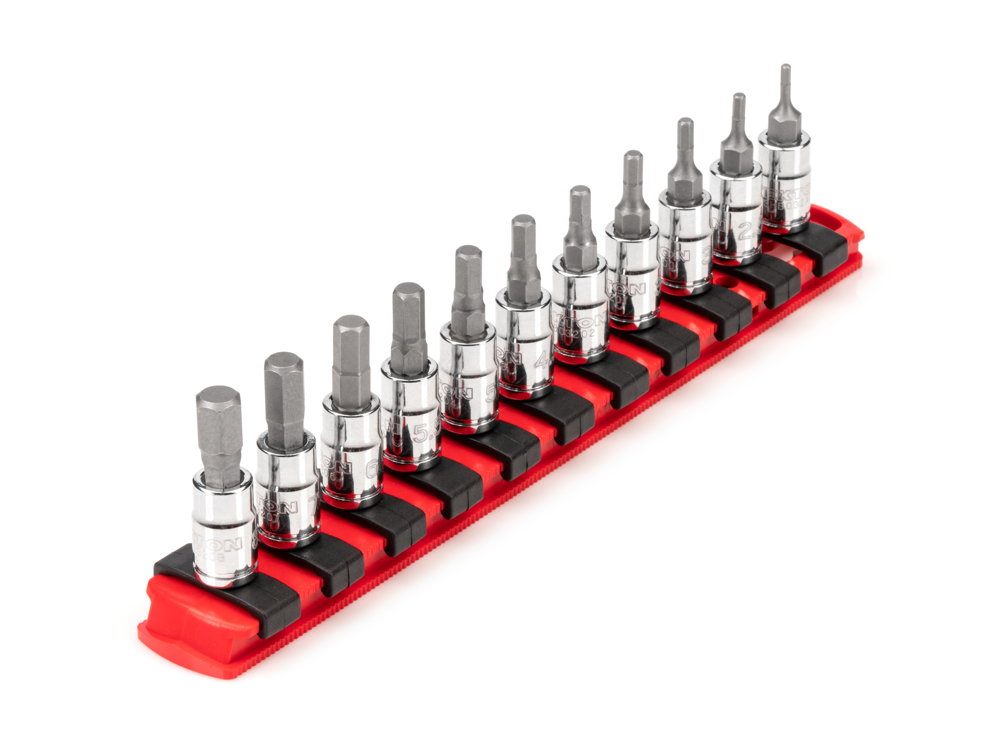 1/4 Inch Drive Hex Bit Socket Set with Rail (11-Piece)