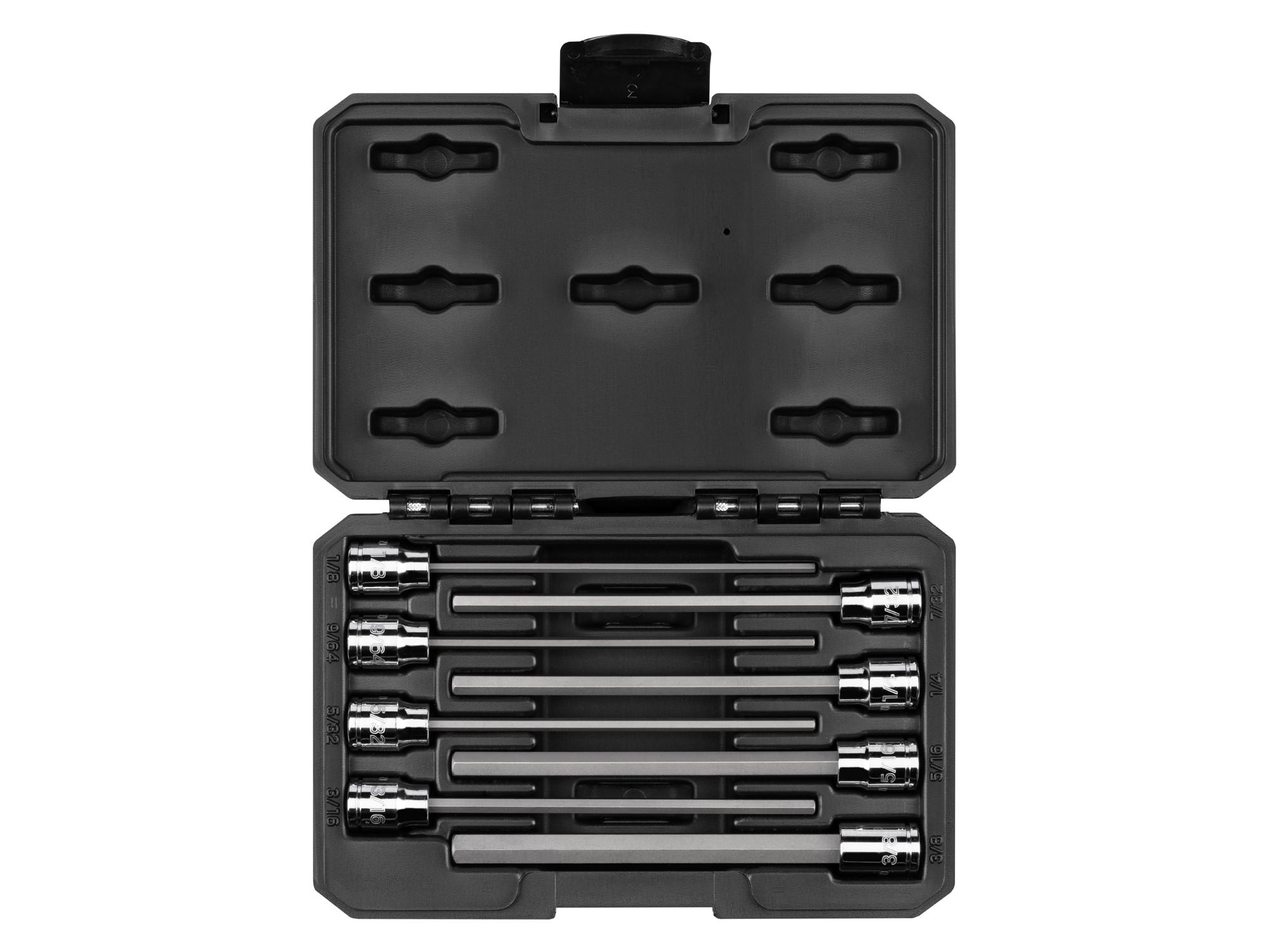 Front view of Tekton case hand drive bit socket set. Item #SHB91313
