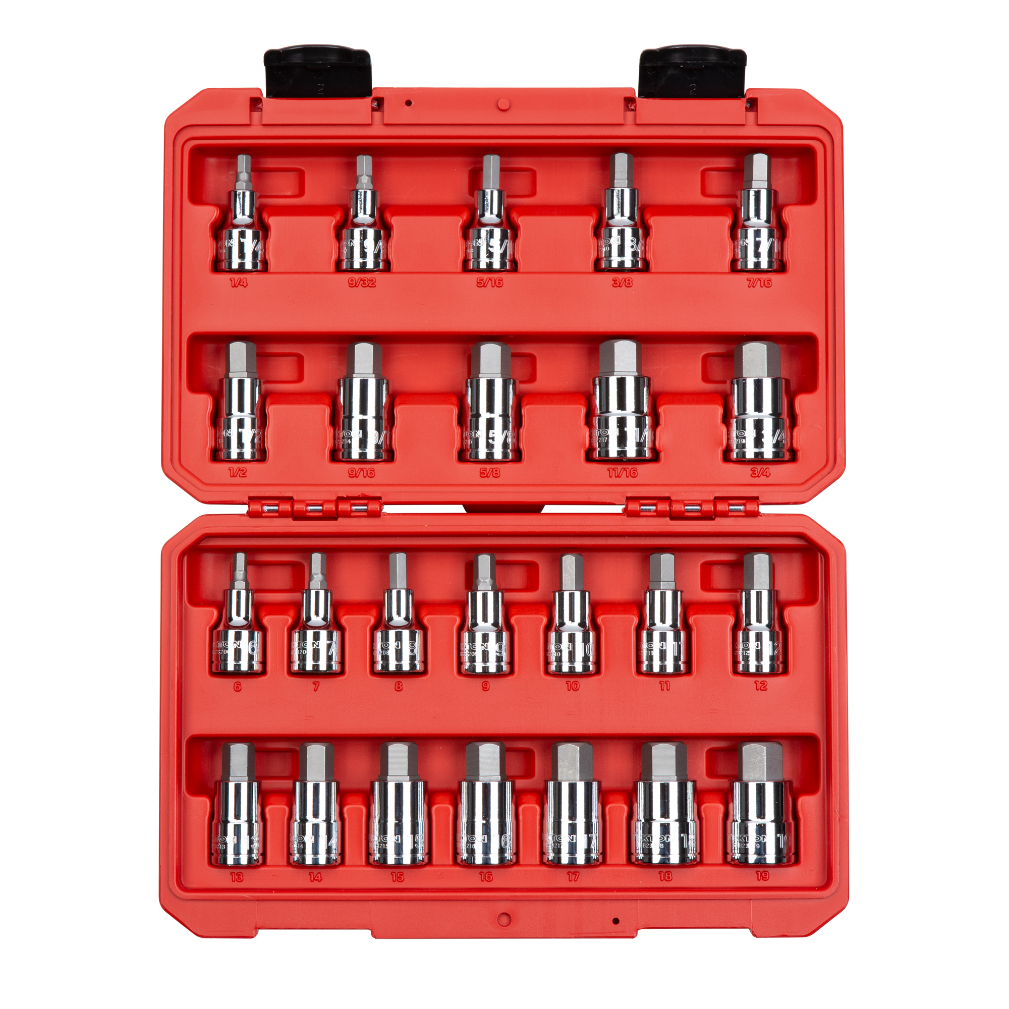 1/2 Inch Drive Hex Bit Socket Set with Case (24-Piece)