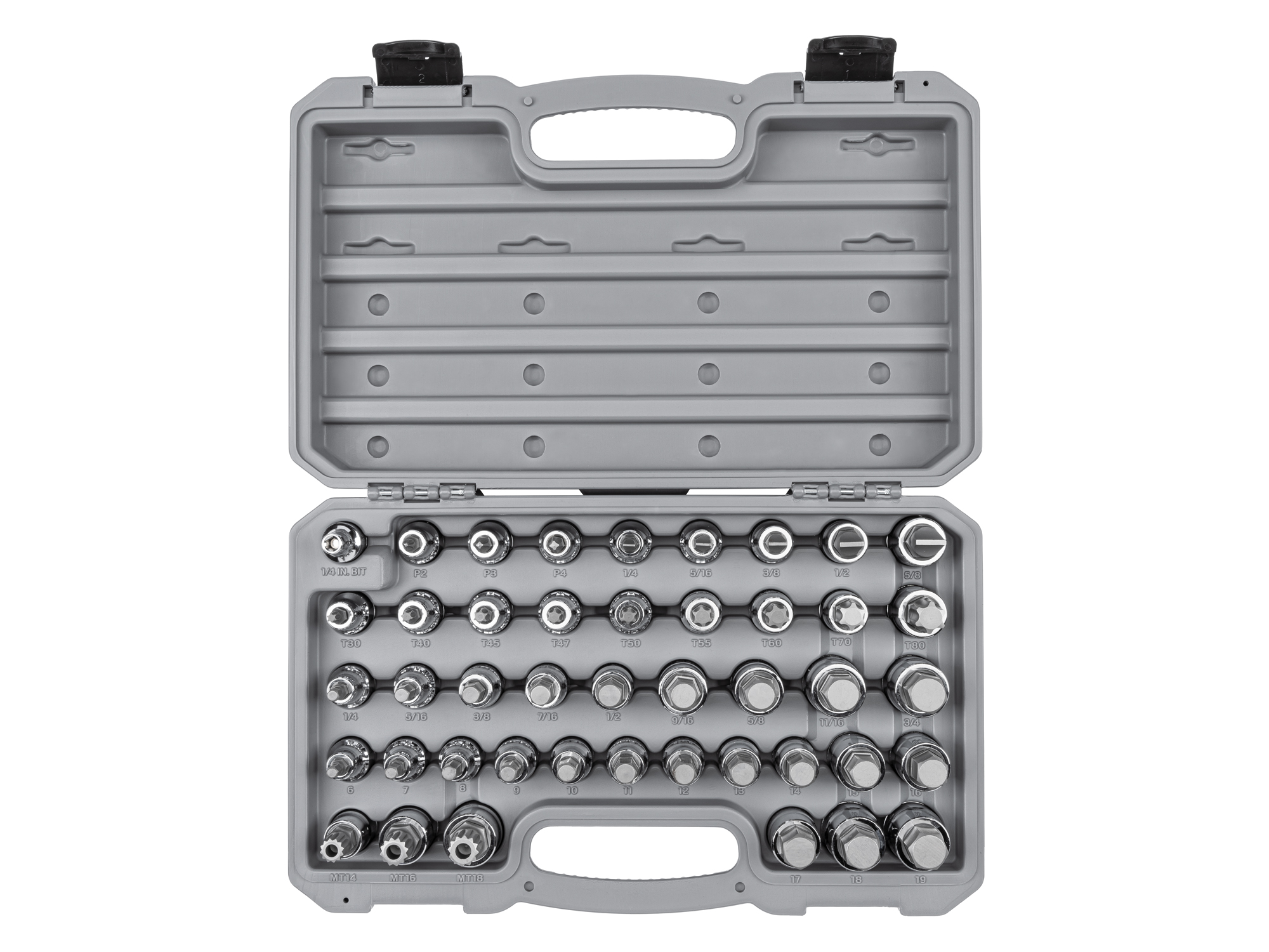 1/2 Inch Drive Bit Socket Set with Case (44-Piece)