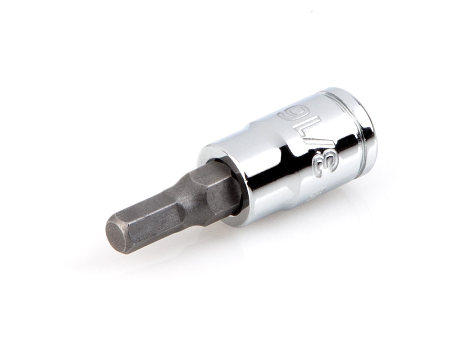 Front-right angle view of Tekton hand drive bit socket. Item #SHB02203