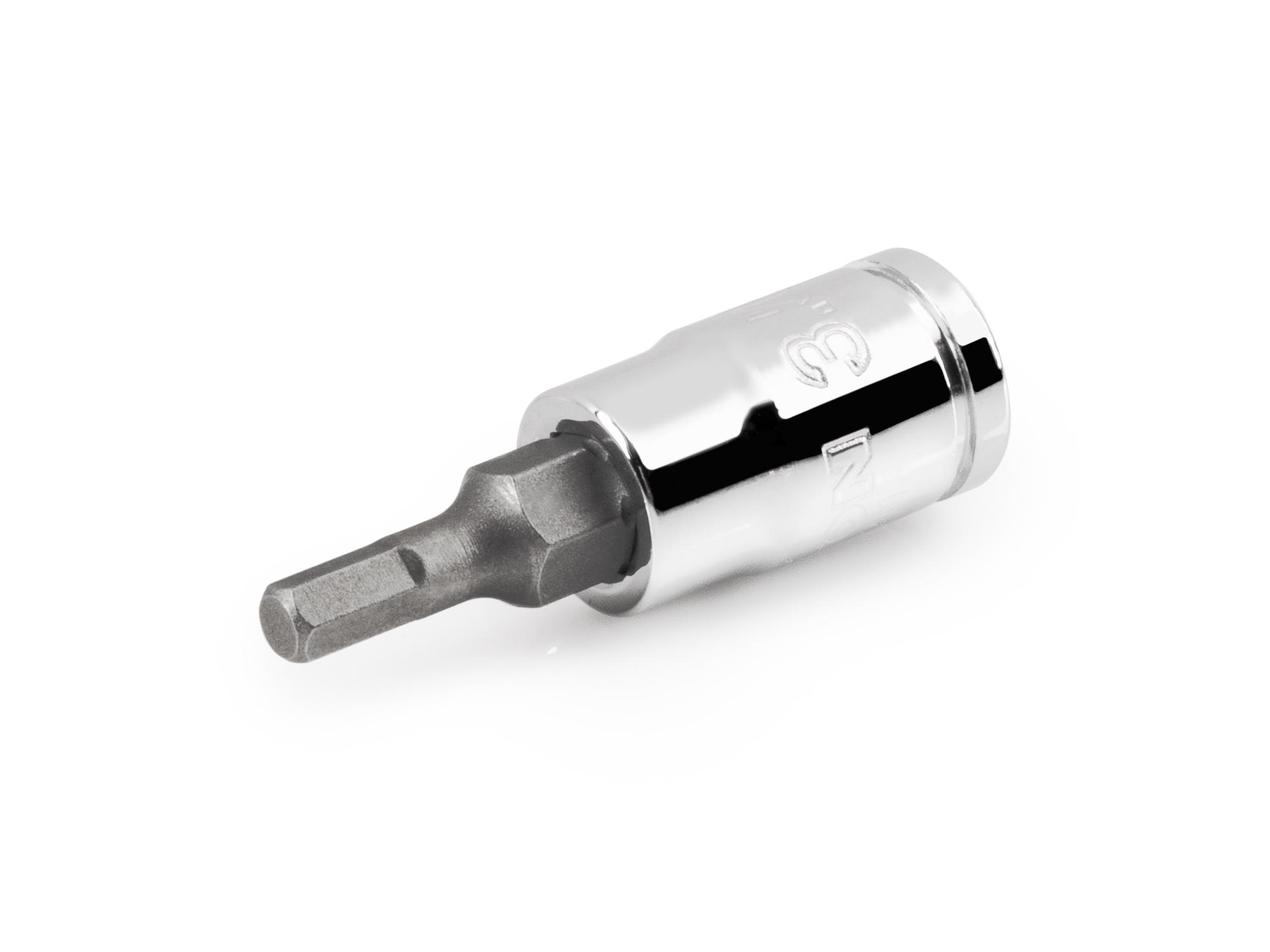 Front-right angle view of Tekton hand drive bit socket. Item #SHB03201