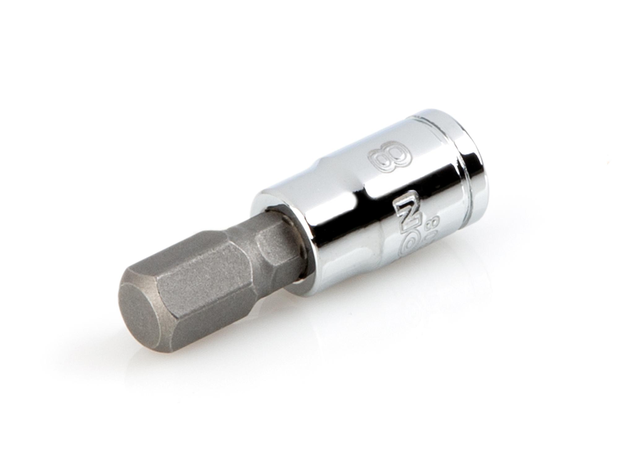 Front-right angle view of Tekton hand drive bit socket. Item #SHB03208