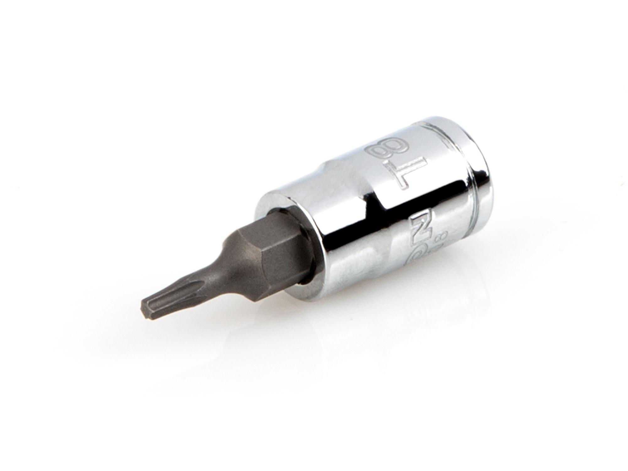 Front-right angle view of Tekton hand drive bit socket. Item #SHB04208