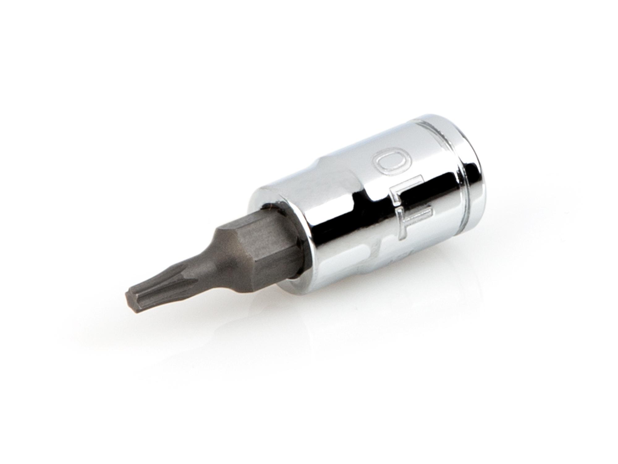 Front-right angle view of Tekton hand drive bit socket. Item #SHB04210