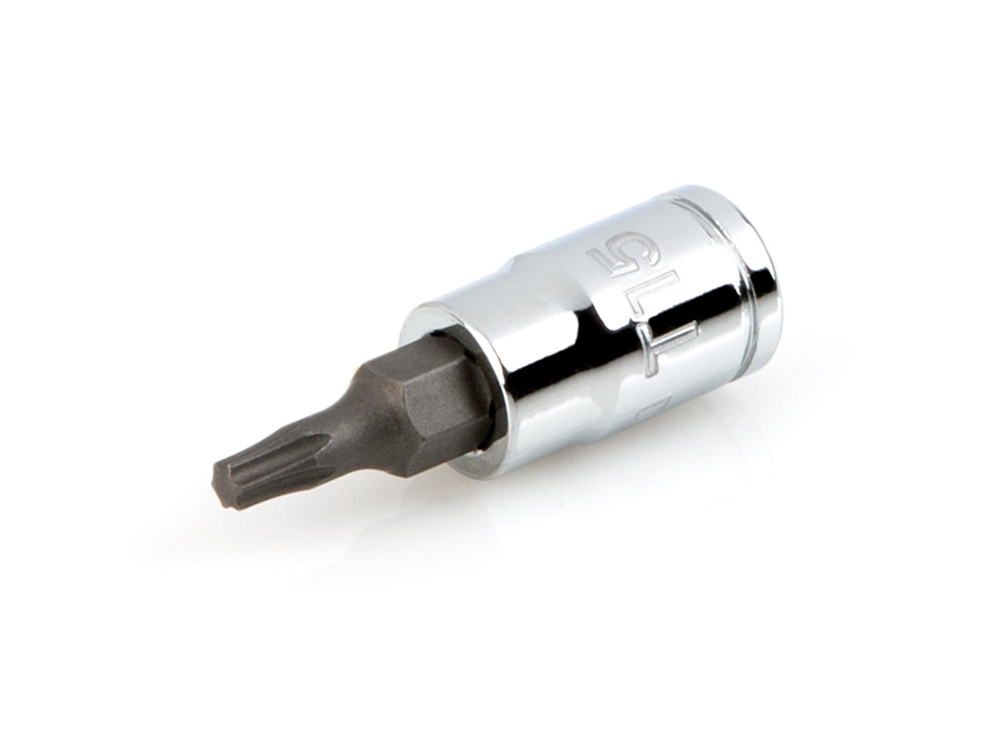 Front-right angle view of Tekton hand drive bit socket. Item #SHB04215