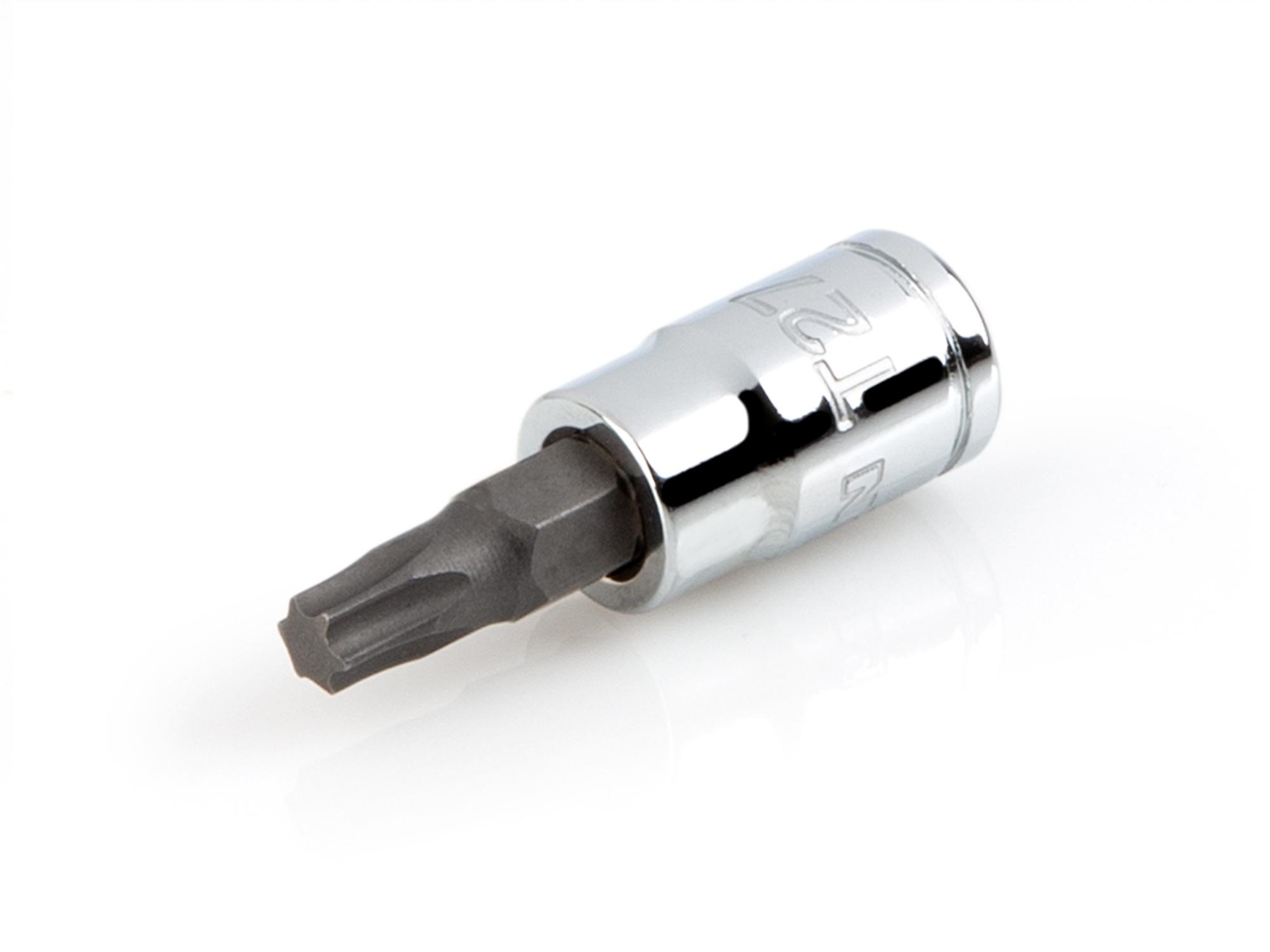 Front-right angle view of Tekton hand drive bit socket. Item #SHB04227