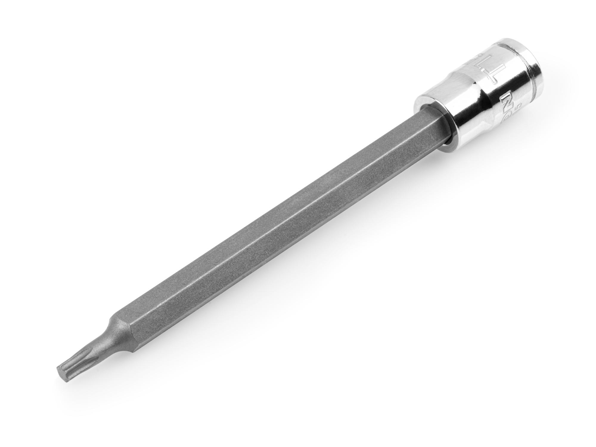 Front-right angle view of Tekton hand drive bit socket. Item #SHB04315
