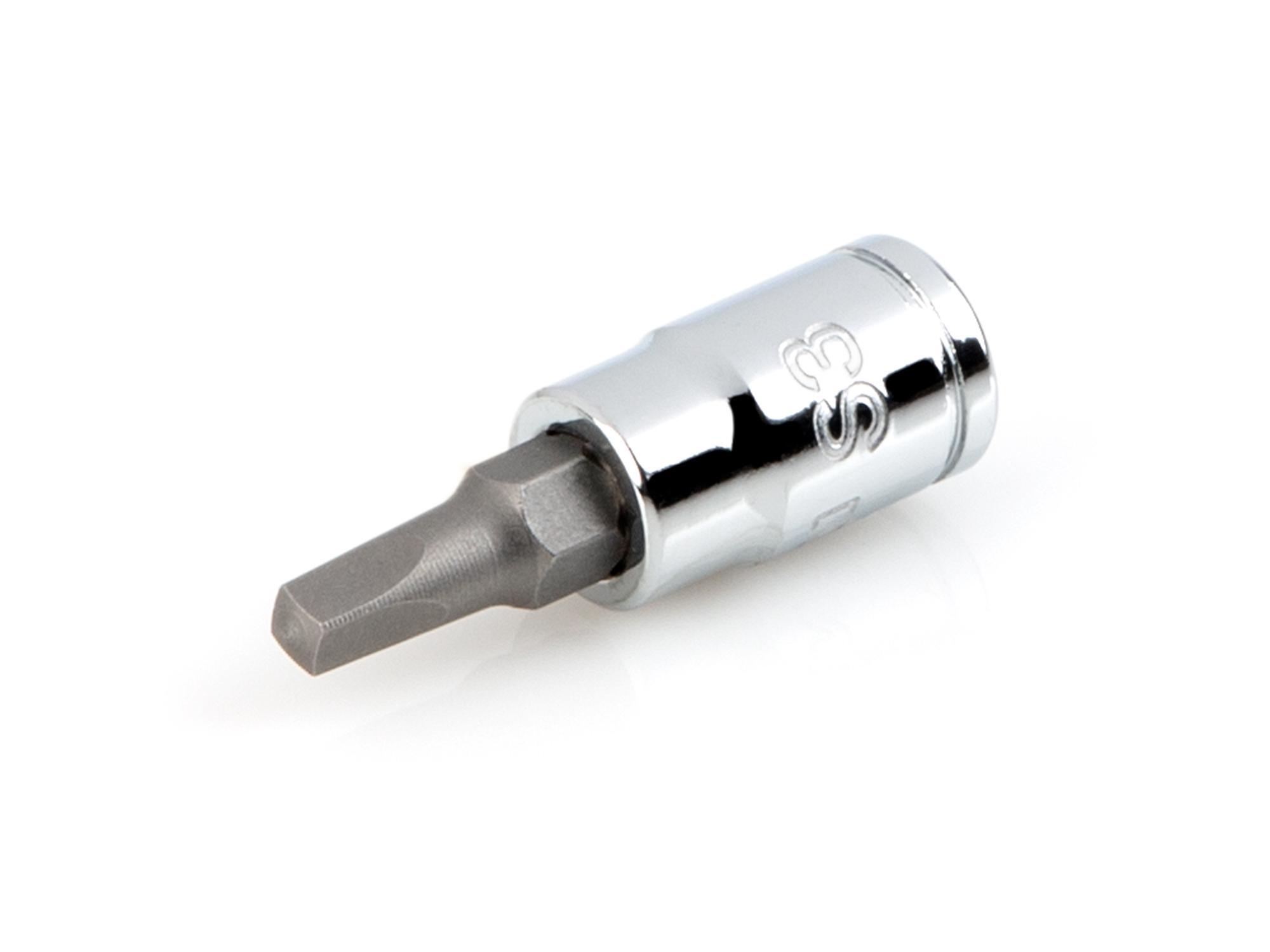 Front-right angle view of Tekton hand drive bit socket. Item #SHB05203