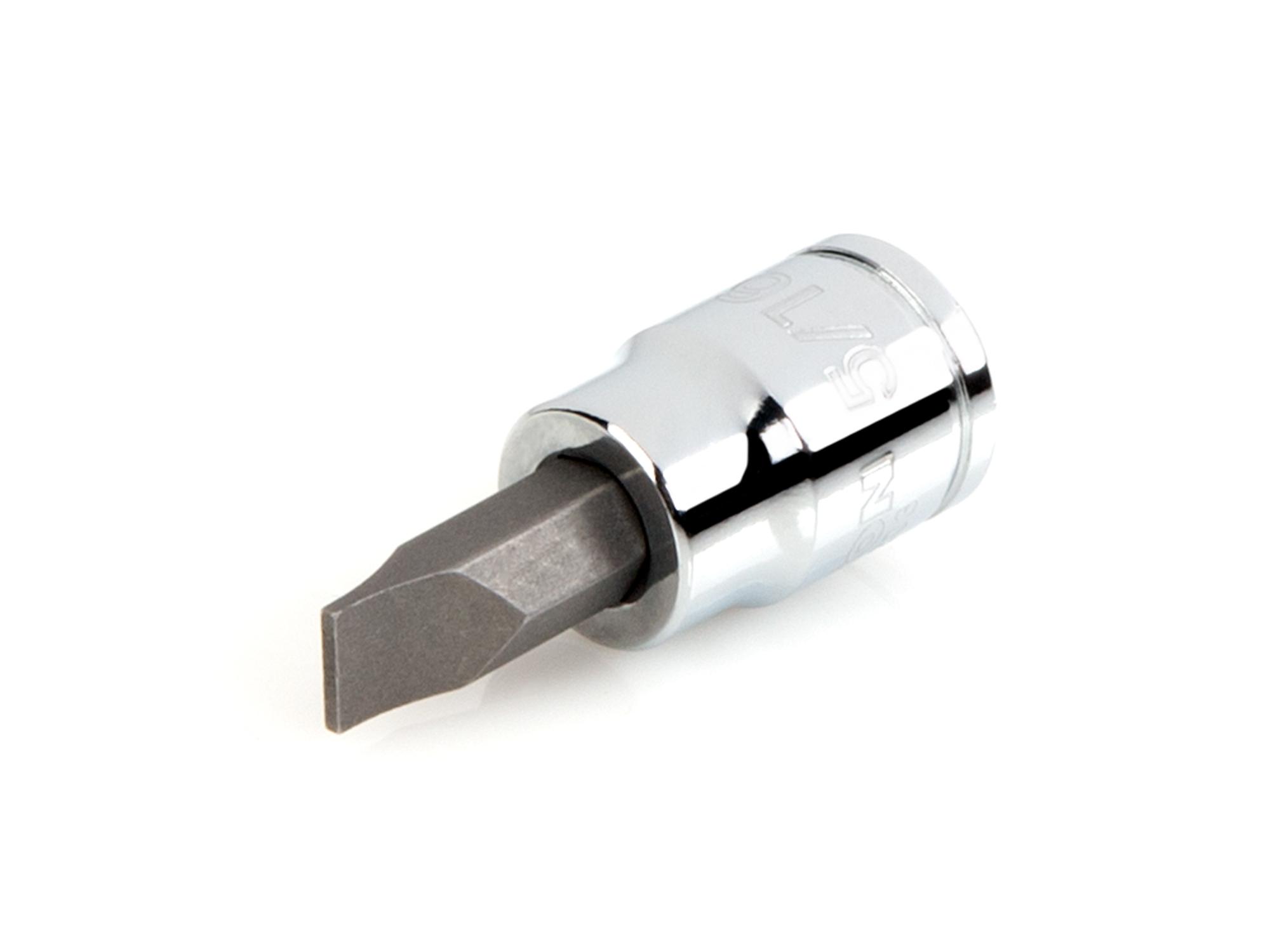 Front-right angle view of Tekton hand drive bit socket. Item #SHB10203