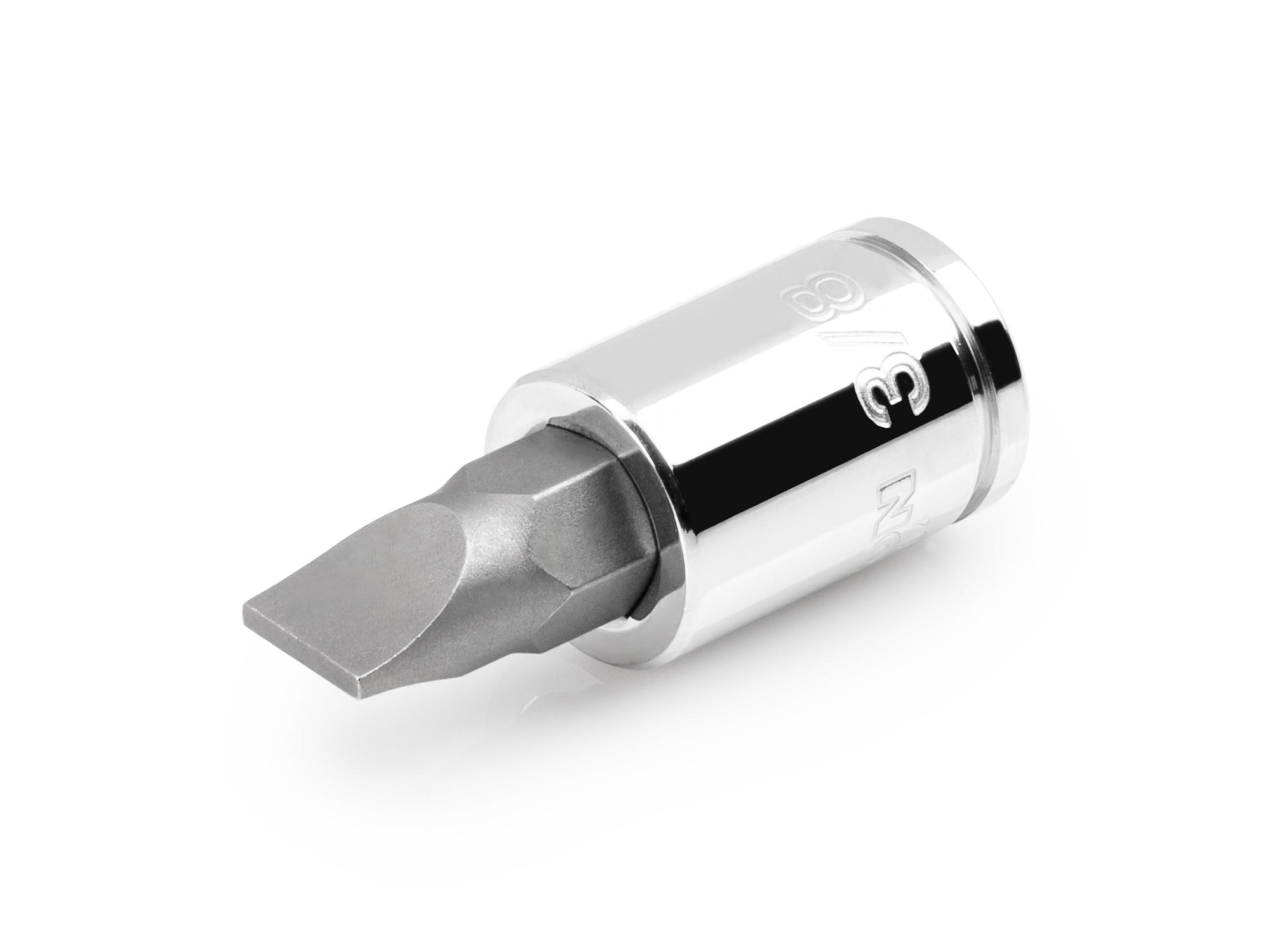 Front-right angle view of Tekton hand drive bit socket. Item #SHB10204