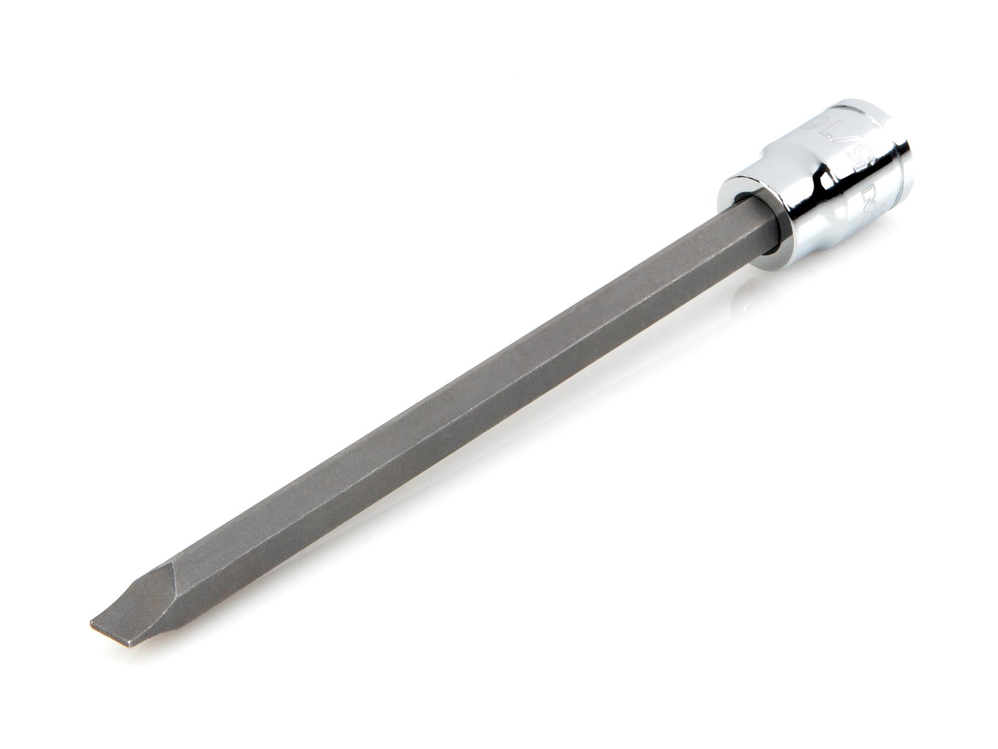 Front-right angle view of Tekton hand drive bit socket. Item #SHB10403
